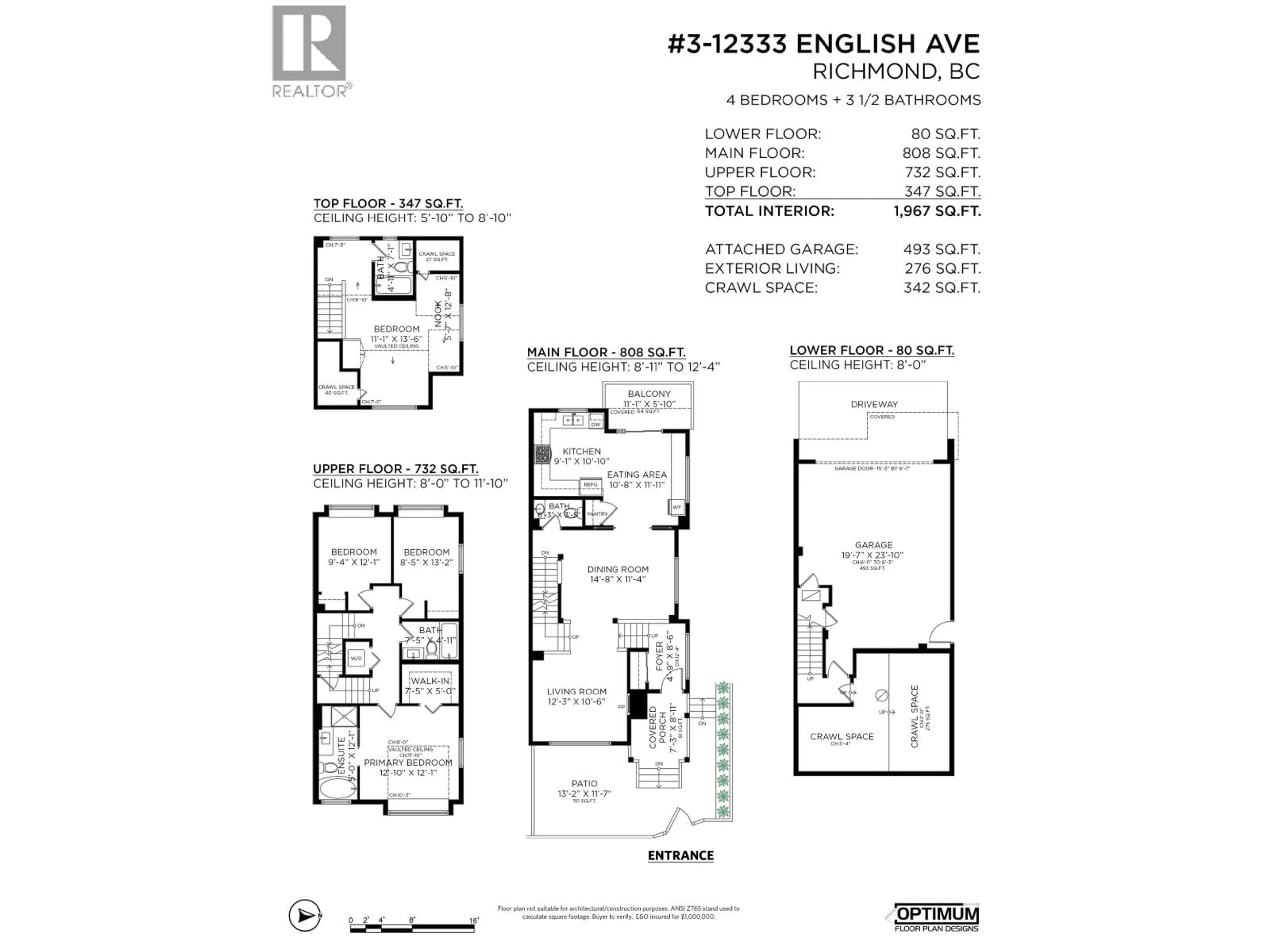 Floor plan for 3 - 12333 ENGLISH AVENUE, Richmond British Columbia V7E6T2
