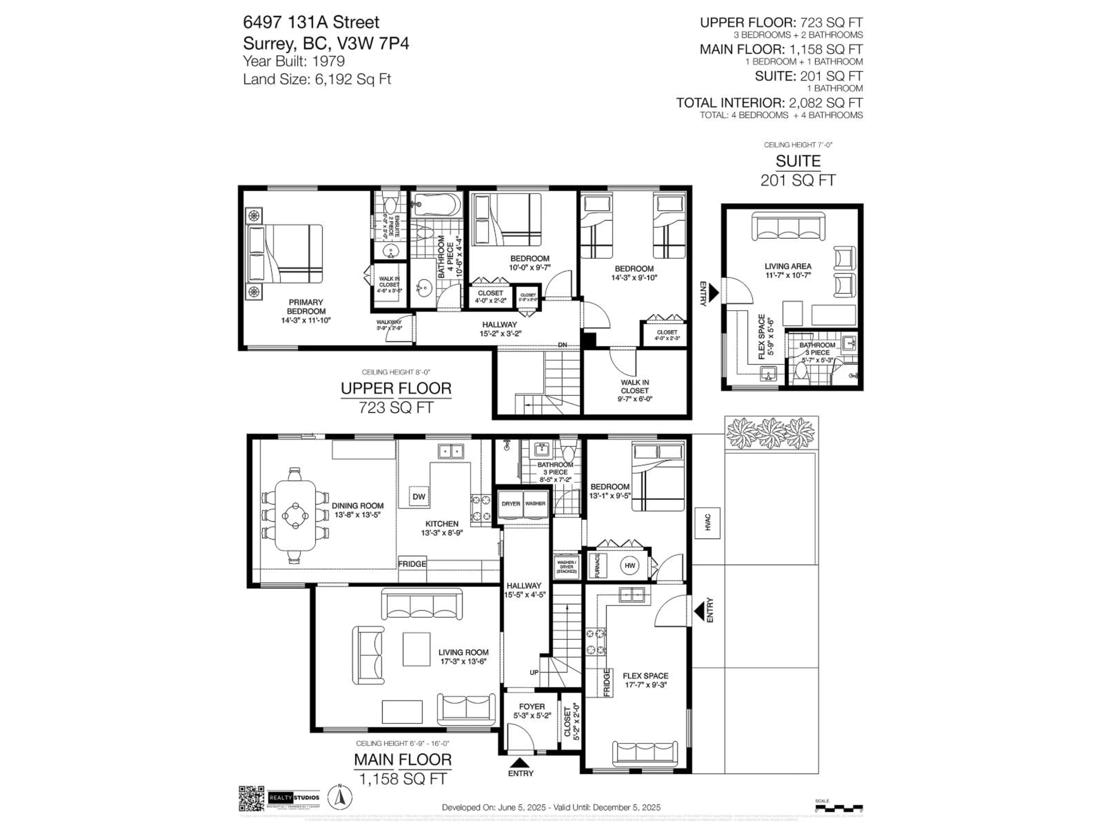 Floor plan for 6497 131A, Surrey British Columbia V3W7P4