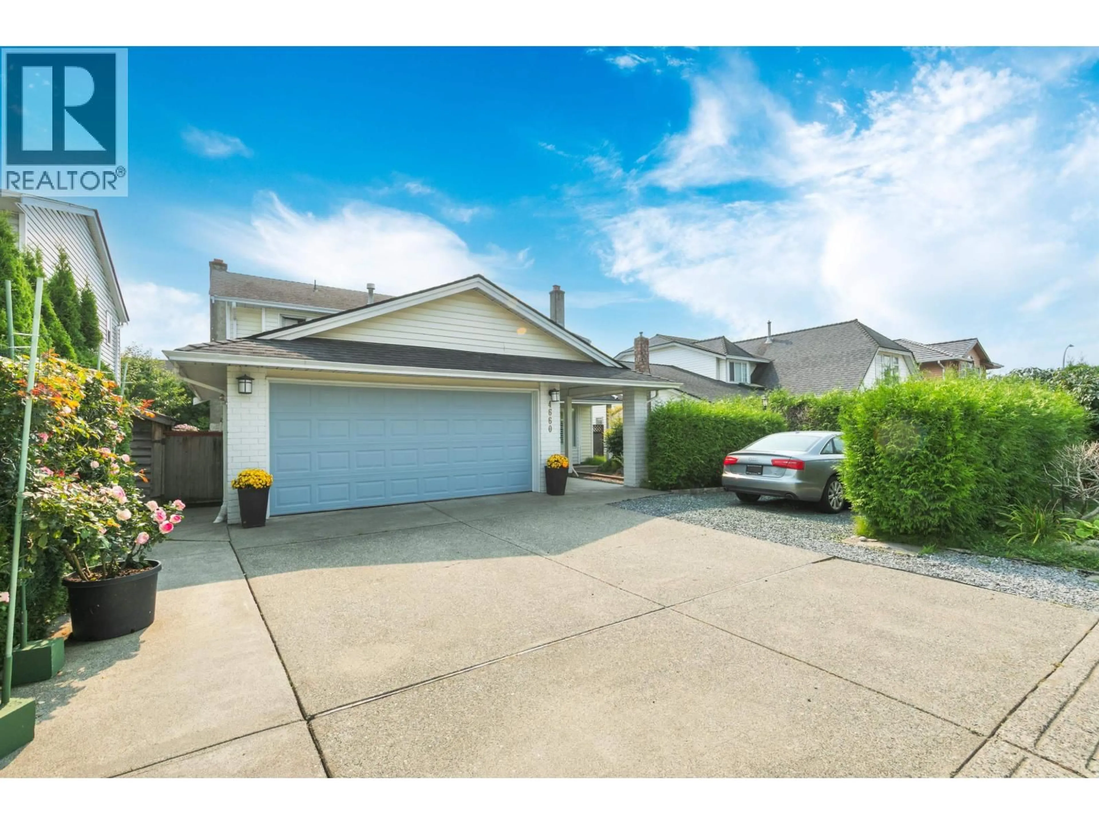 A pic from outside/outdoor area/front of a property/back of a property/a pic from drone, street for 4660 MONCTON STREET, Richmond British Columbia V7E6B9