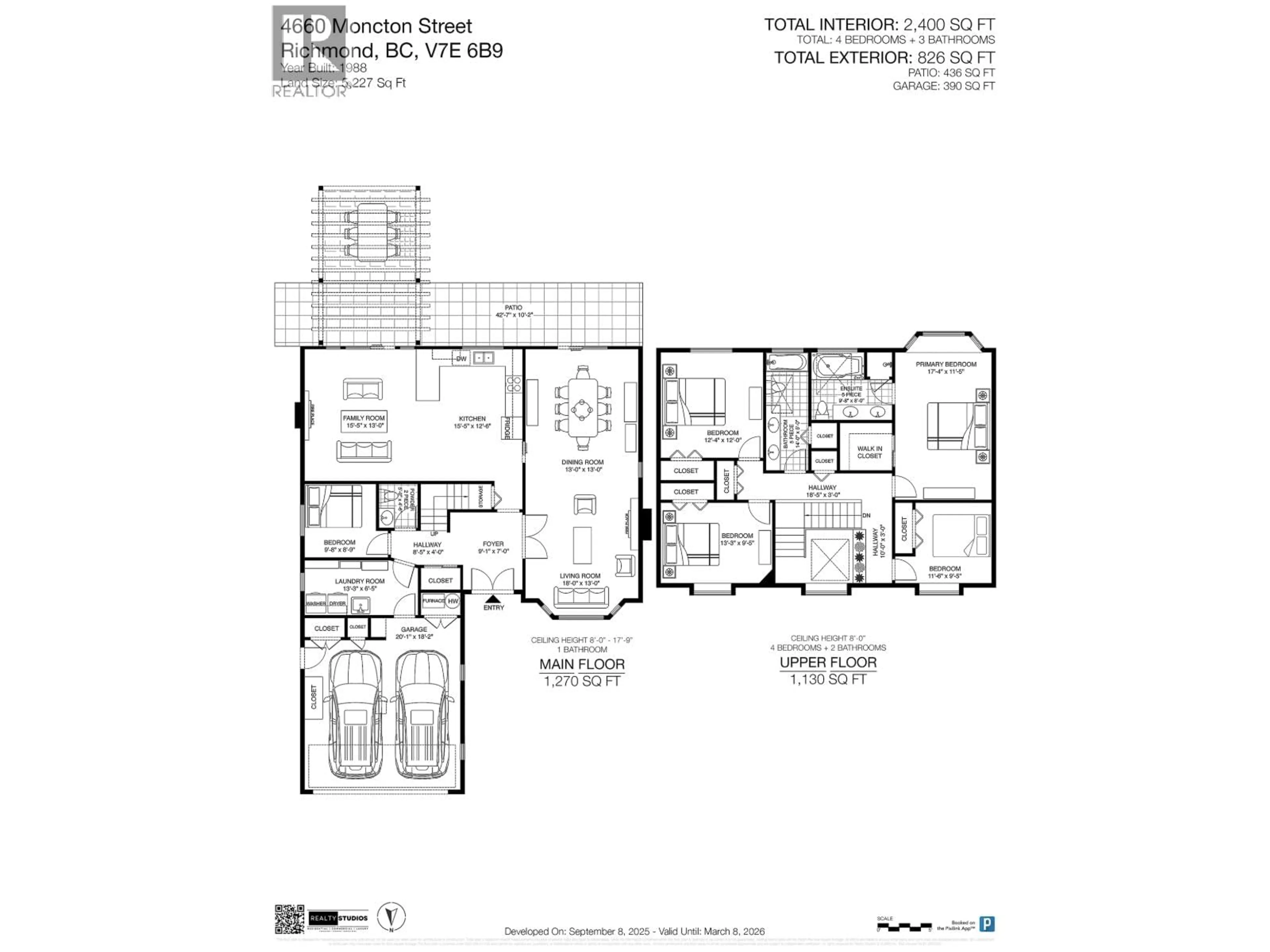 Floor plan for 4660 MONCTON STREET, Richmond British Columbia V7E6B9