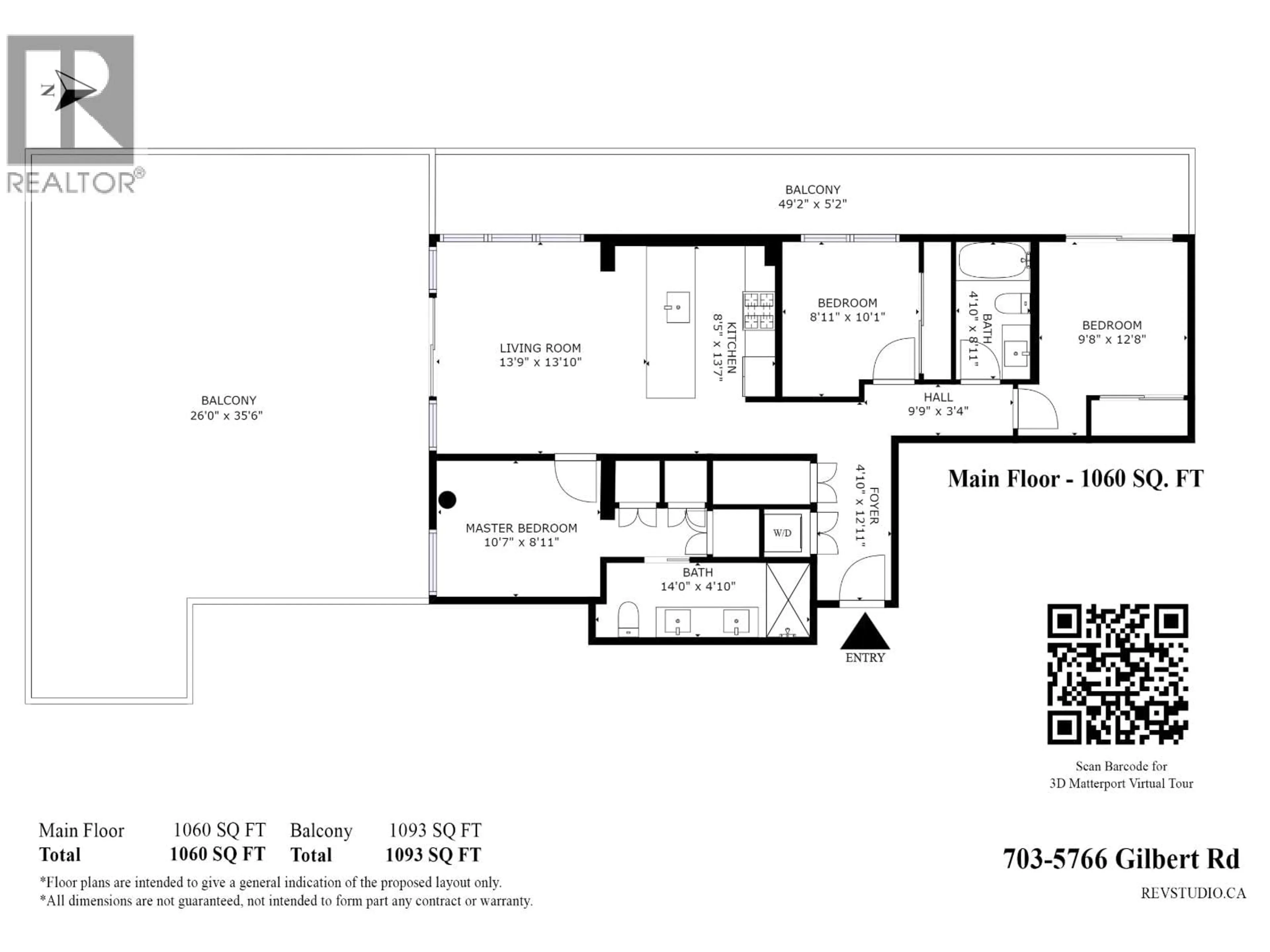 Floor plan for 703 - 5766 GILBERT ROAD, Richmond British Columbia V7C0G2