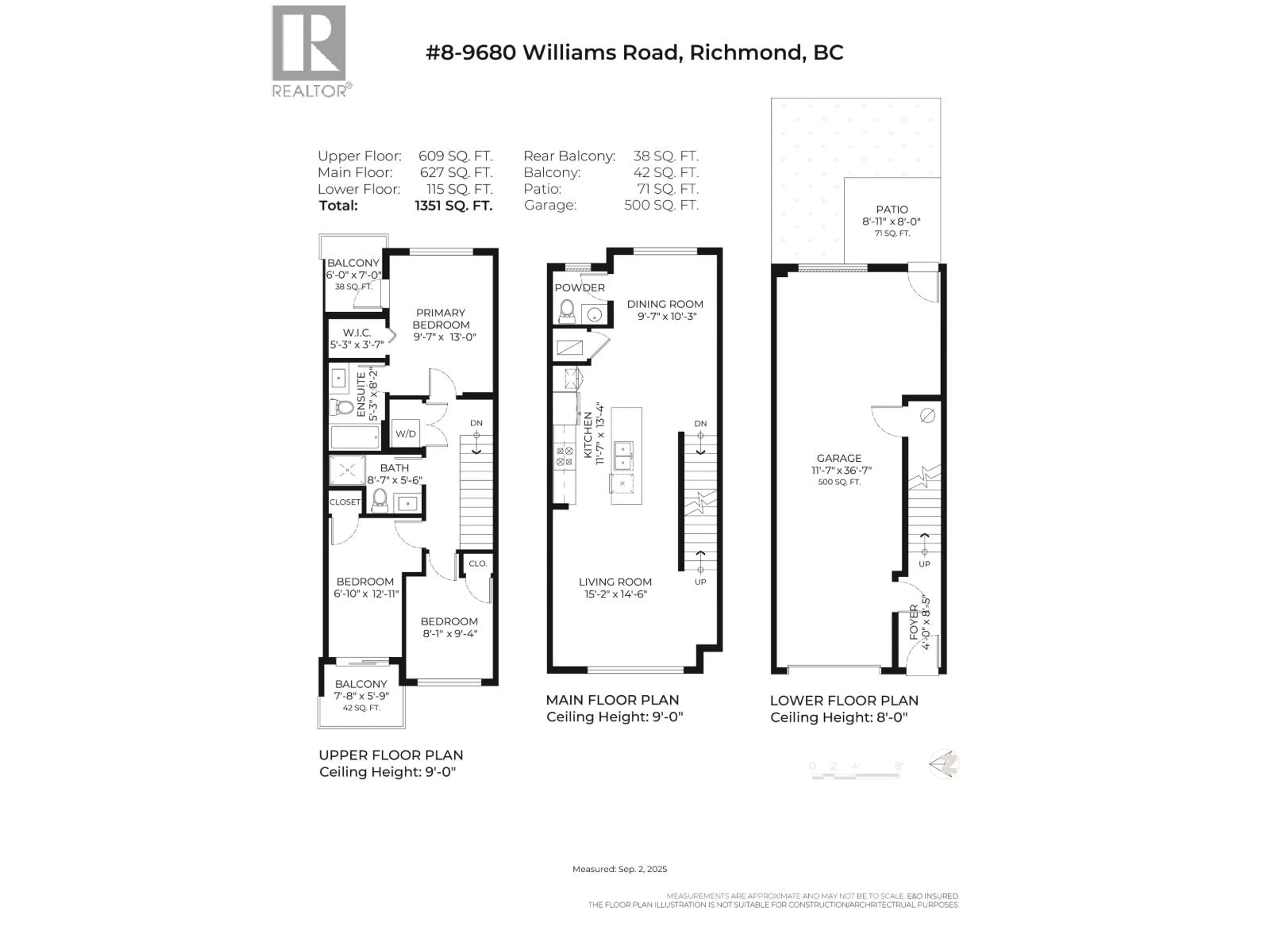 Floor plan for 8 - 9680 WILLIAMS ROAD, Richmond British Columbia V7A0B3