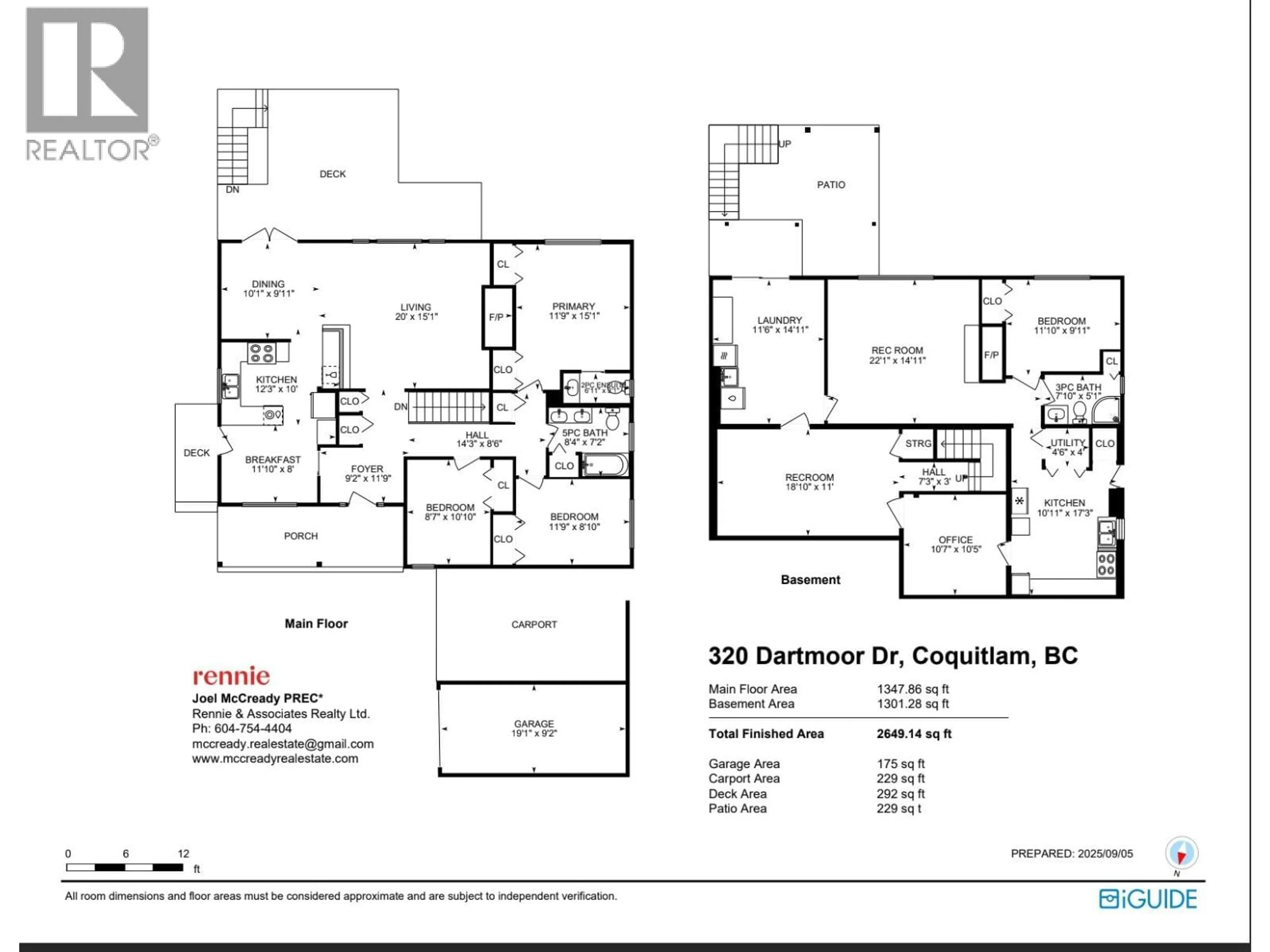 Floor plan for 320 DARTMOOR DRIVE, Coquitlam British Columbia V3K5R3