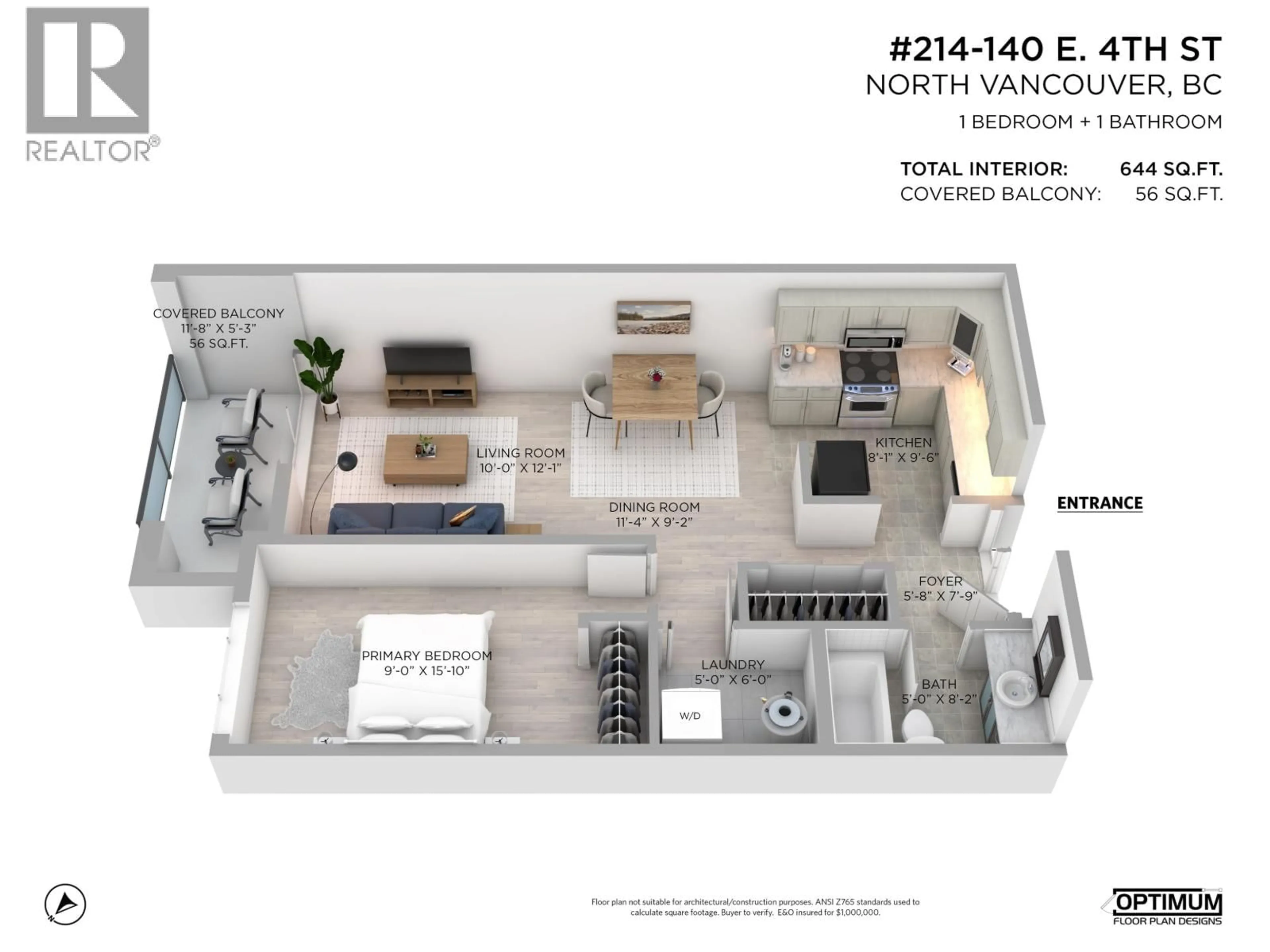 Floor plan for 214 - 140 4TH STREET, North Vancouver British Columbia V7L4R1