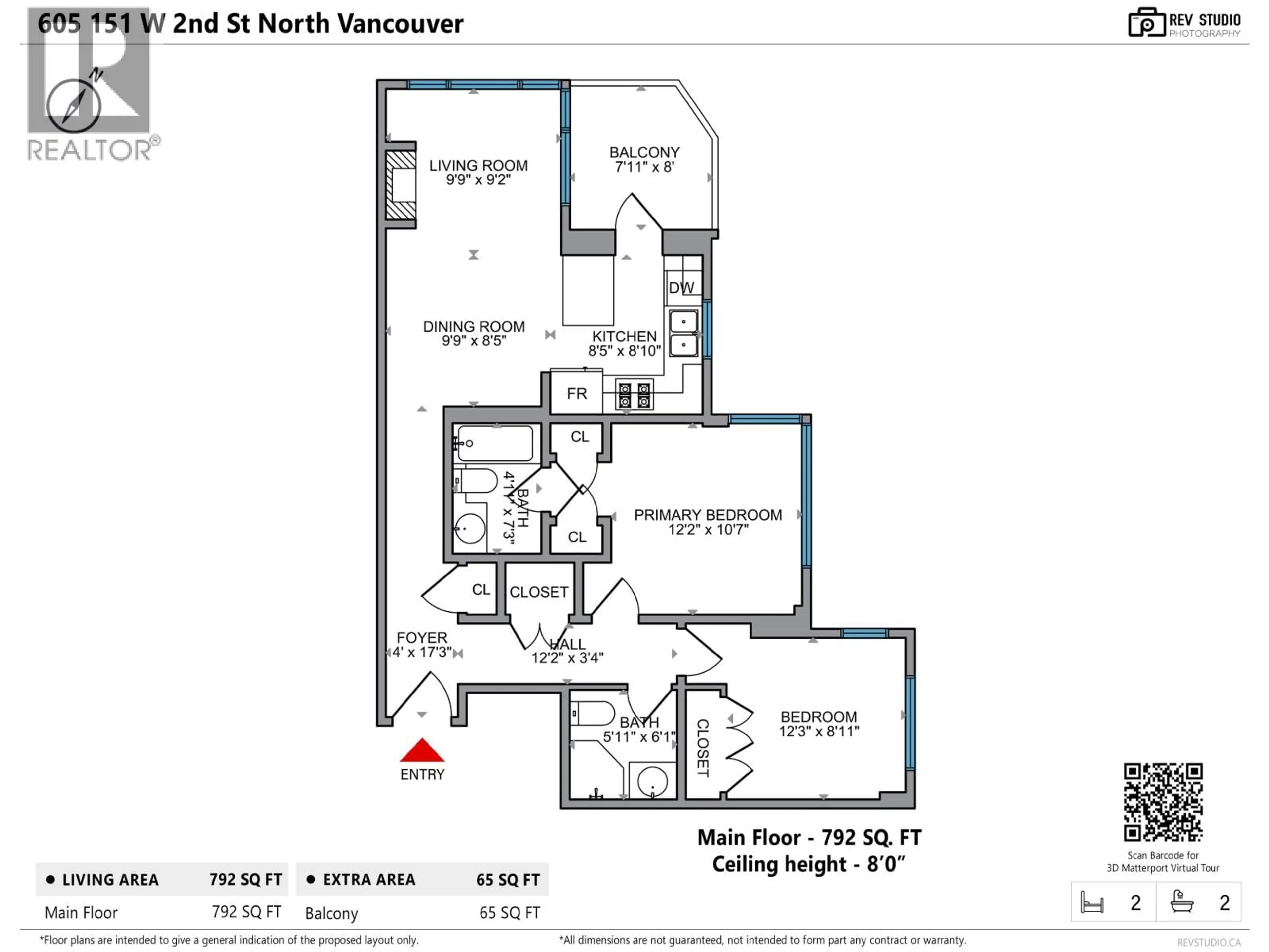 Floor plan for 605 - 151 2ND STREET, North Vancouver British Columbia V7M3P1