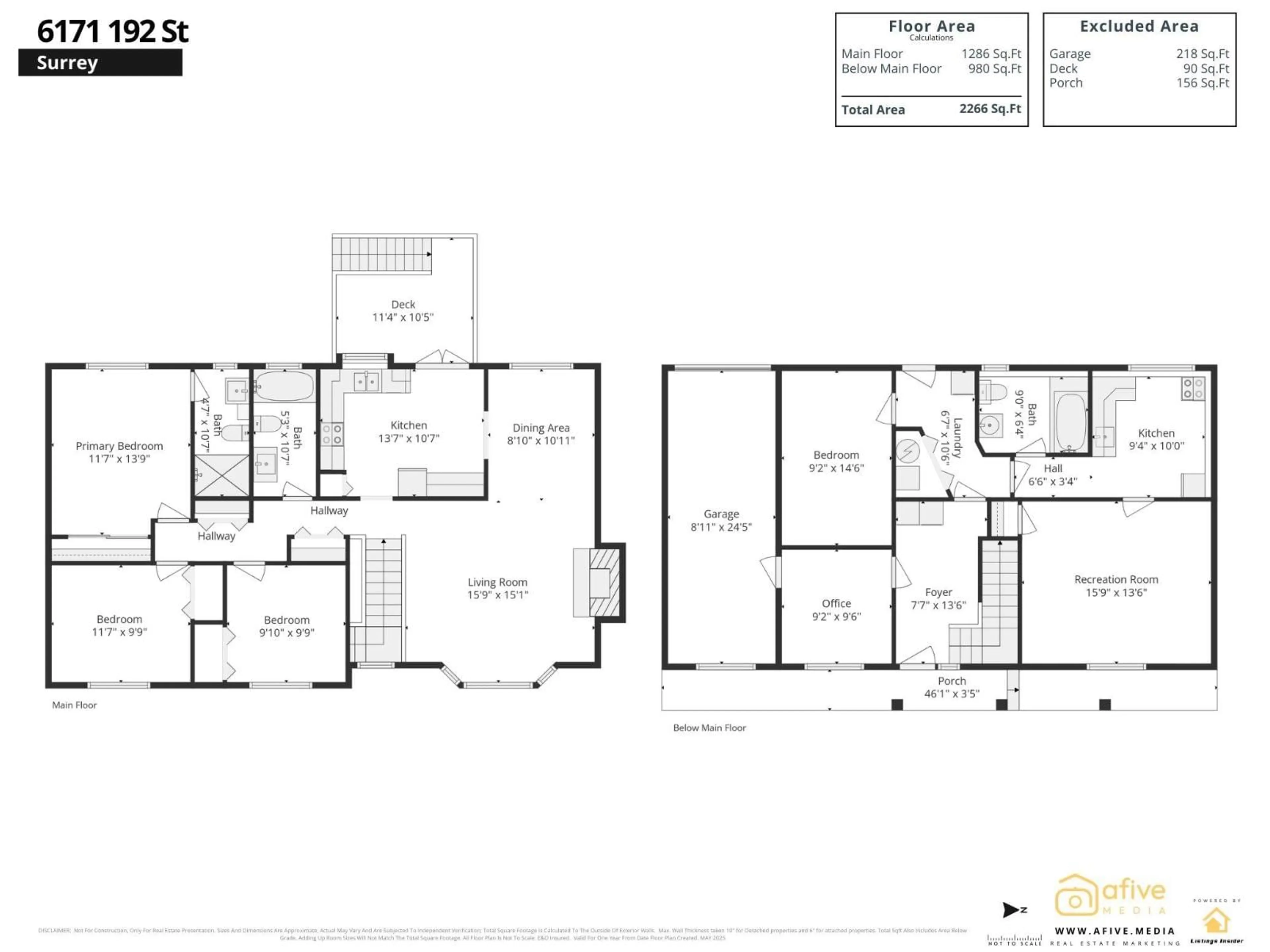 Floor plan for 6171 192, Surrey British Columbia V3S8C7