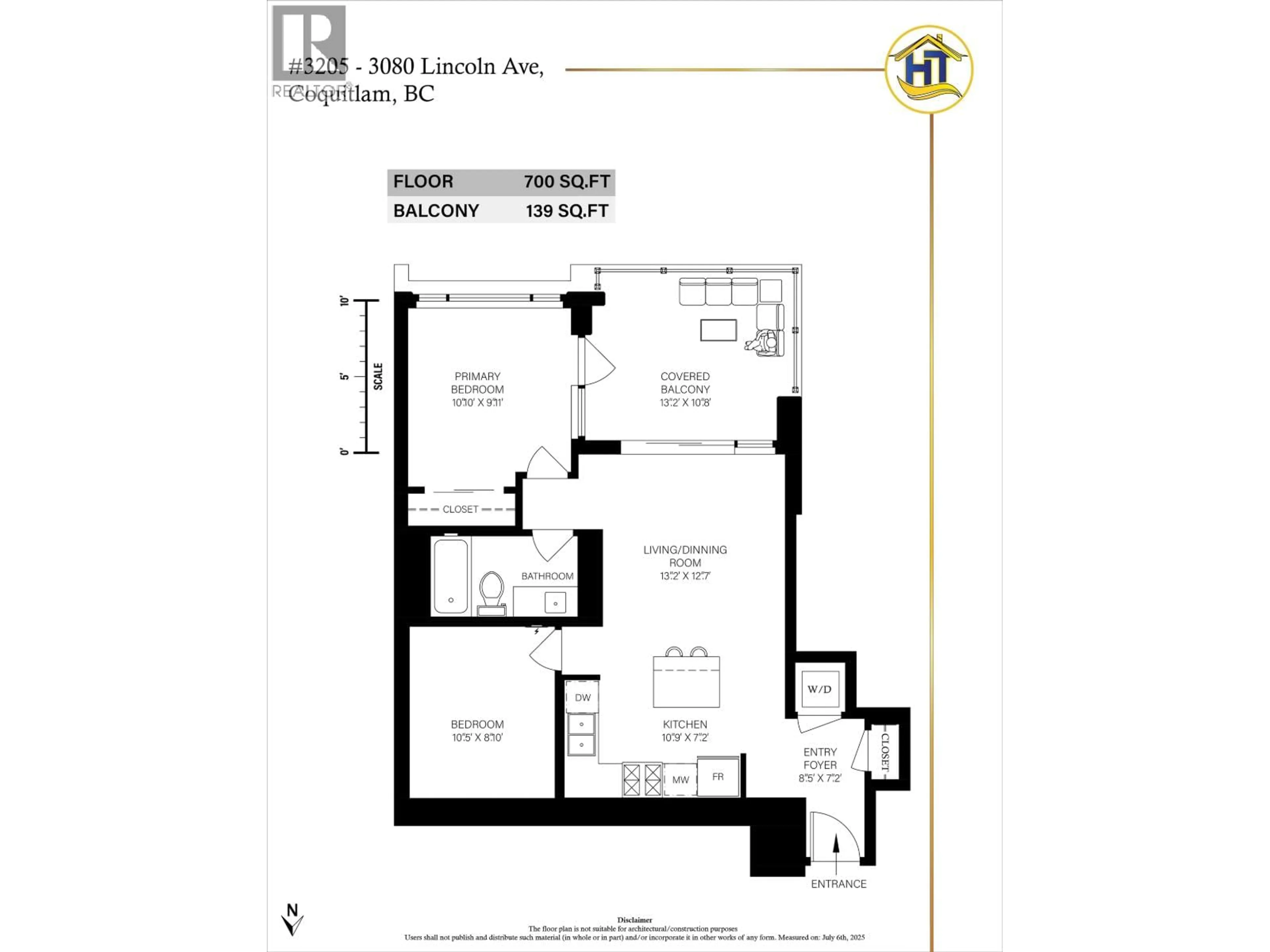 Floor plan for 3205 - 3080 LINCOLN AVENUE, Coquitlam British Columbia V3B0L9