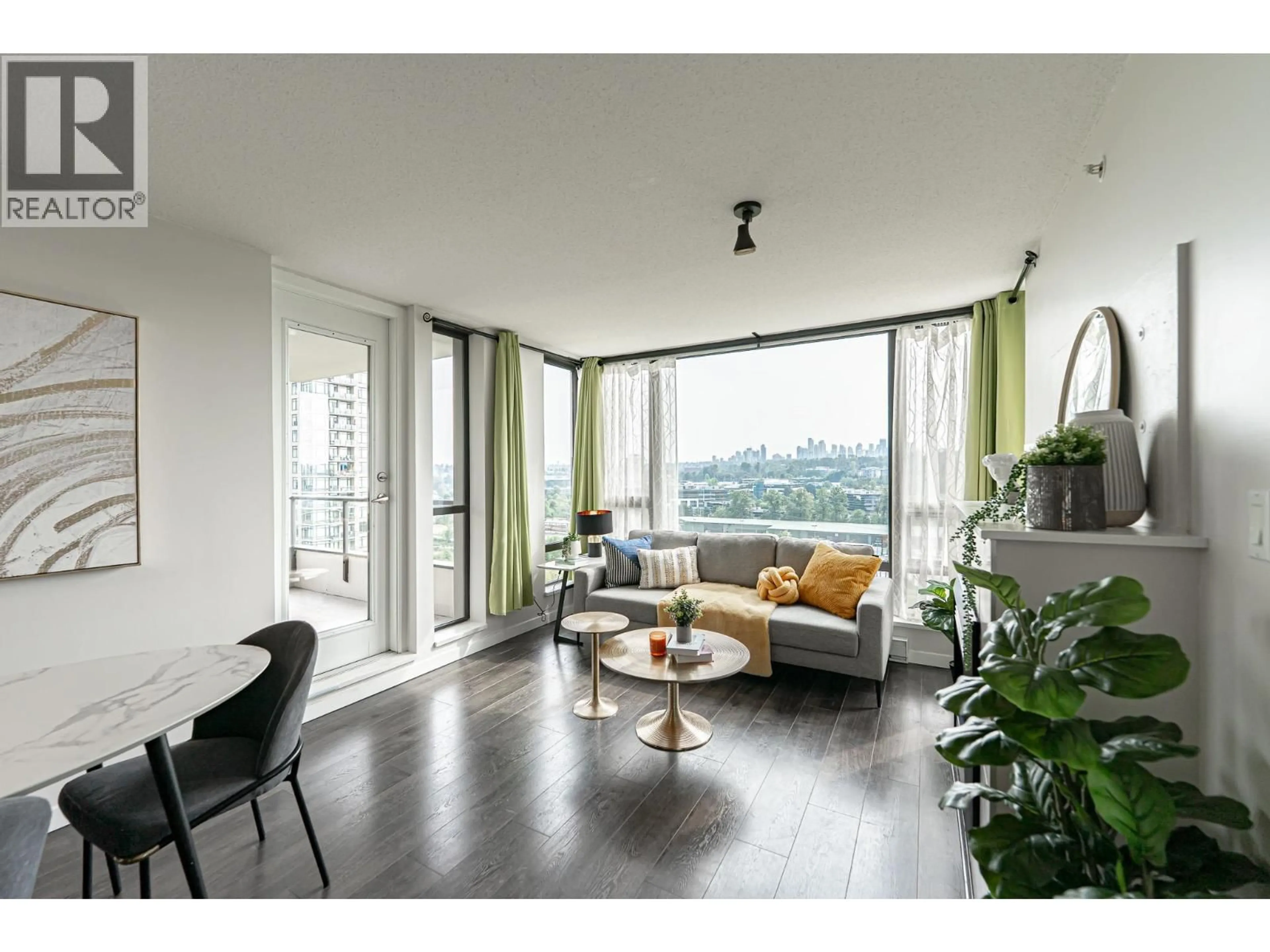 Living room with furniture, wood/laminate floor for 1406 - 4178 DAWSON STREET, Burnaby British Columbia V5C0A1