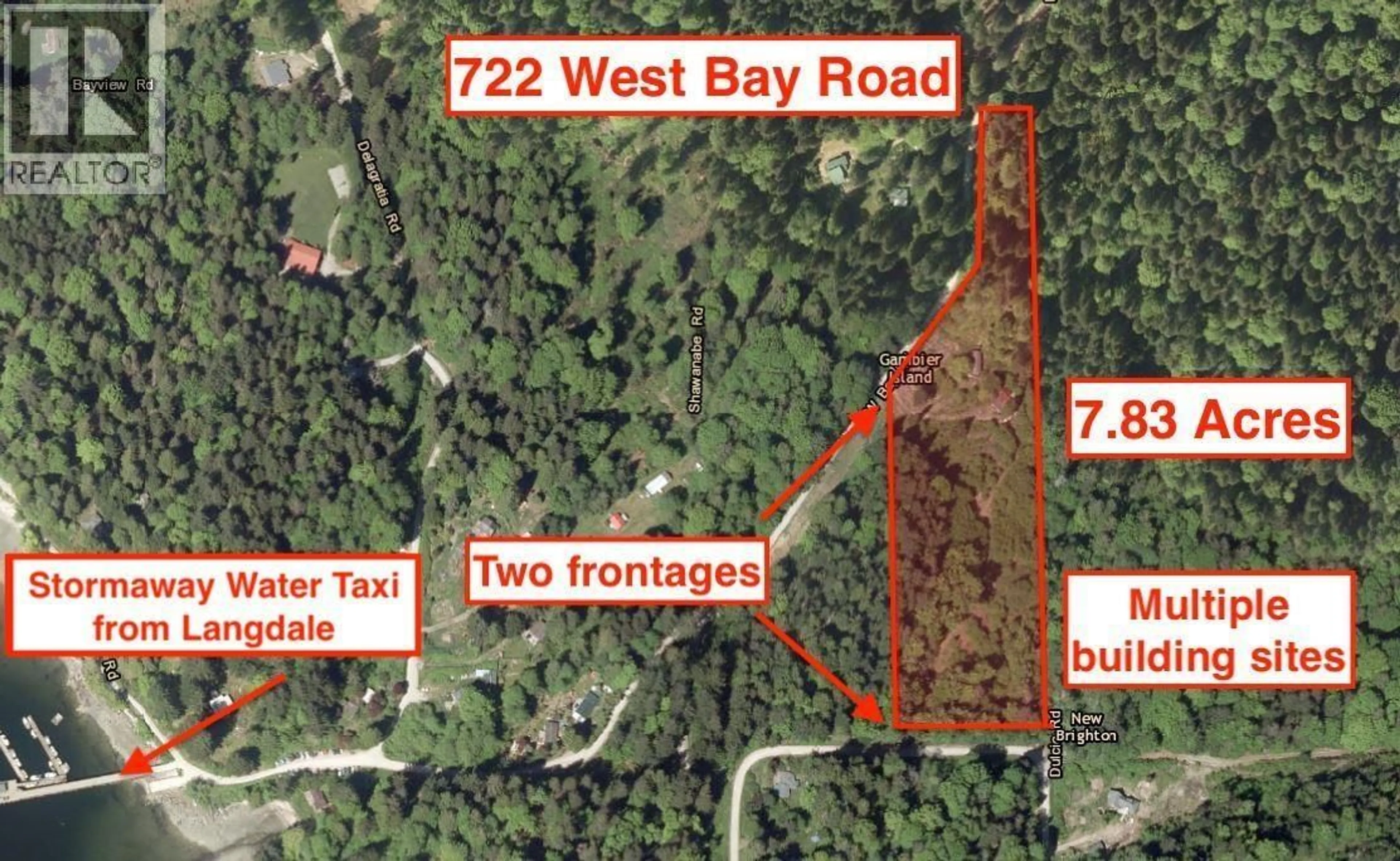 Picture of a map for 722 WEST BAY ROAD, Gambier Island British Columbia V0N1V4