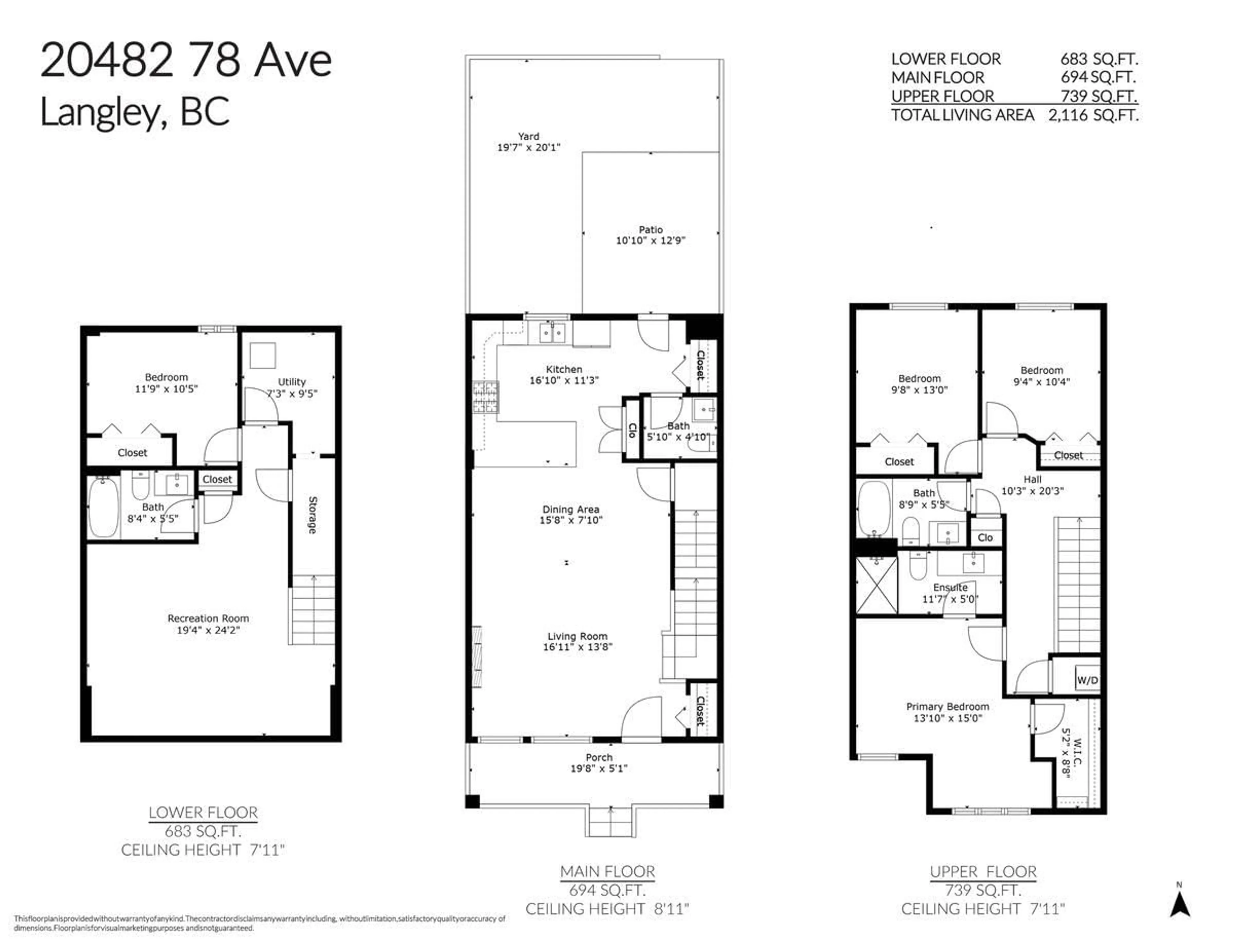 Floor plan for 20482 78, Langley British Columbia V2Y4K3