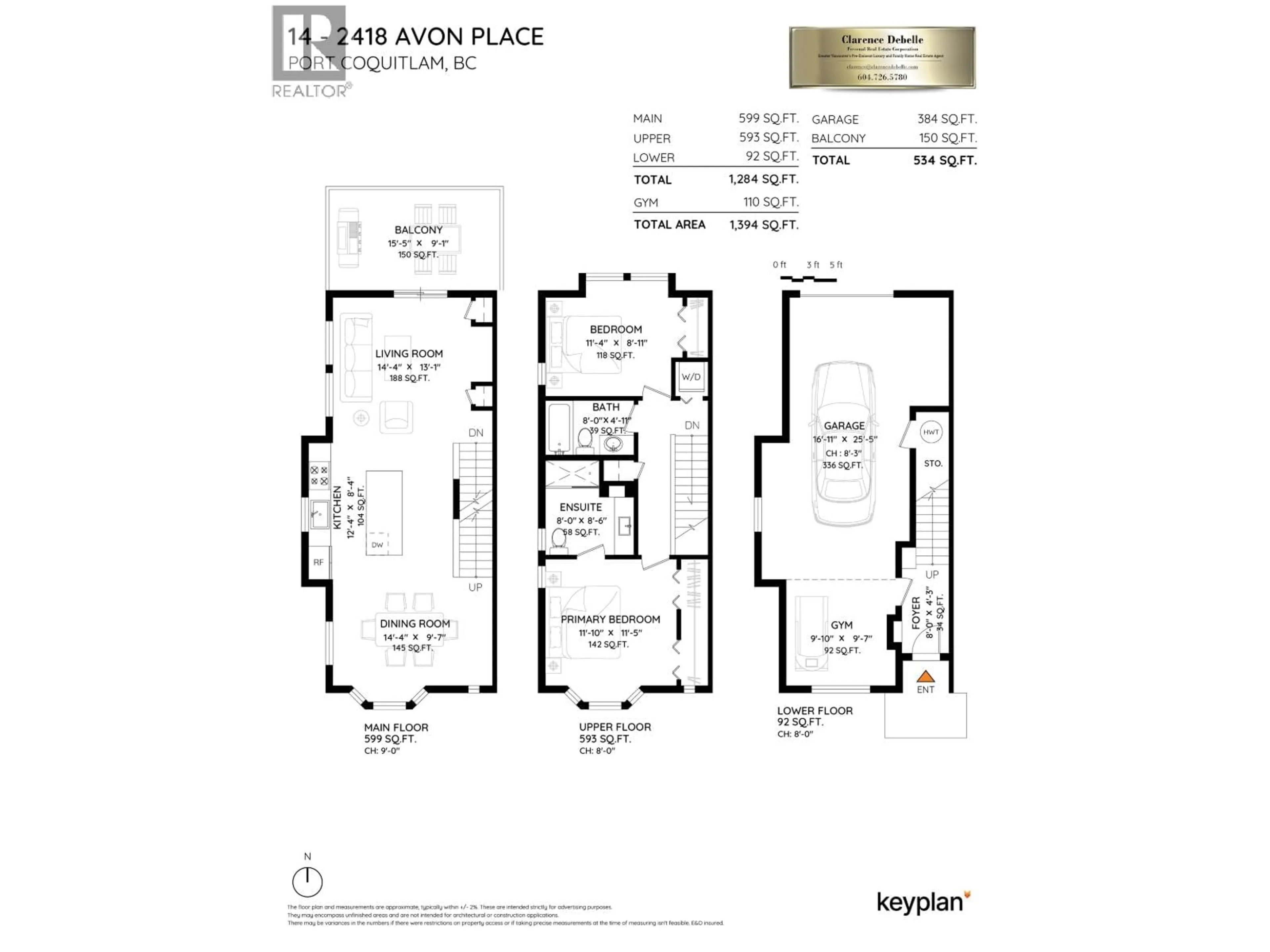 Floor plan for 14 - 2418 AVON PLACE, Port Coquitlam British Columbia V3B0C7