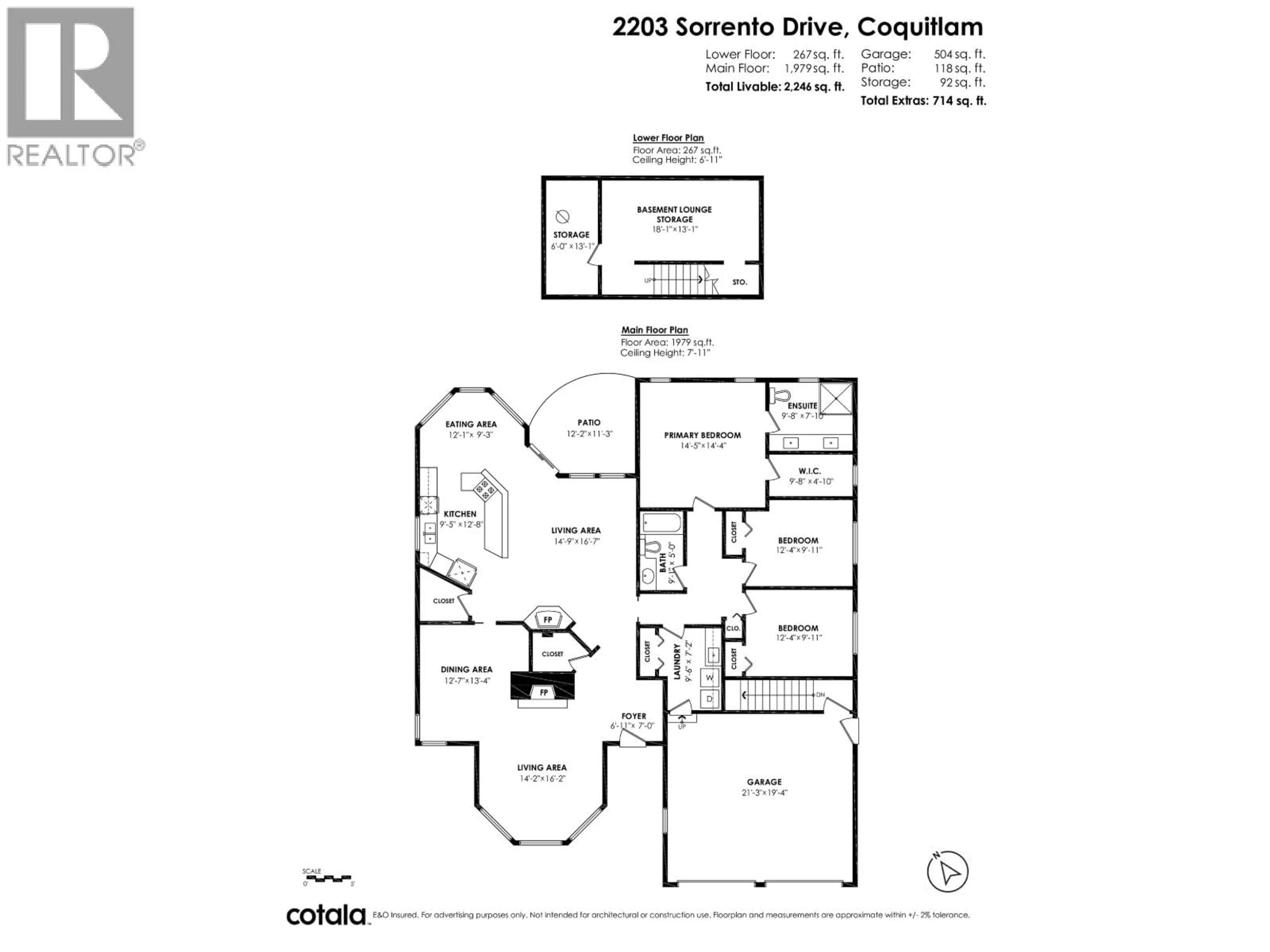 Floor plan for 2203 SORRENTO DRIVE, Coquitlam British Columbia V3K6H6