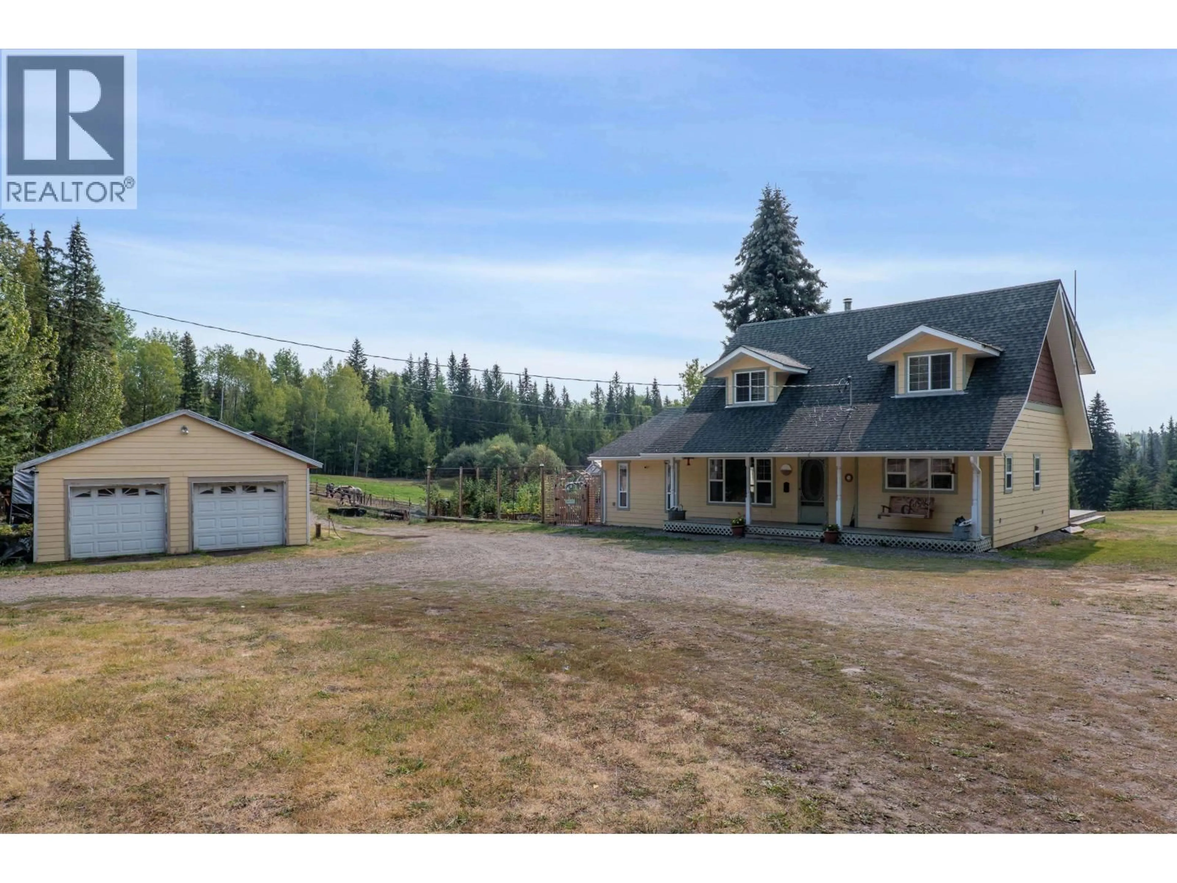 A pic from outside/outdoor area/front of a property/back of a property/a pic from drone, unknown for 7492 FRASER WAY, Bridge Lake British Columbia V0K1X1