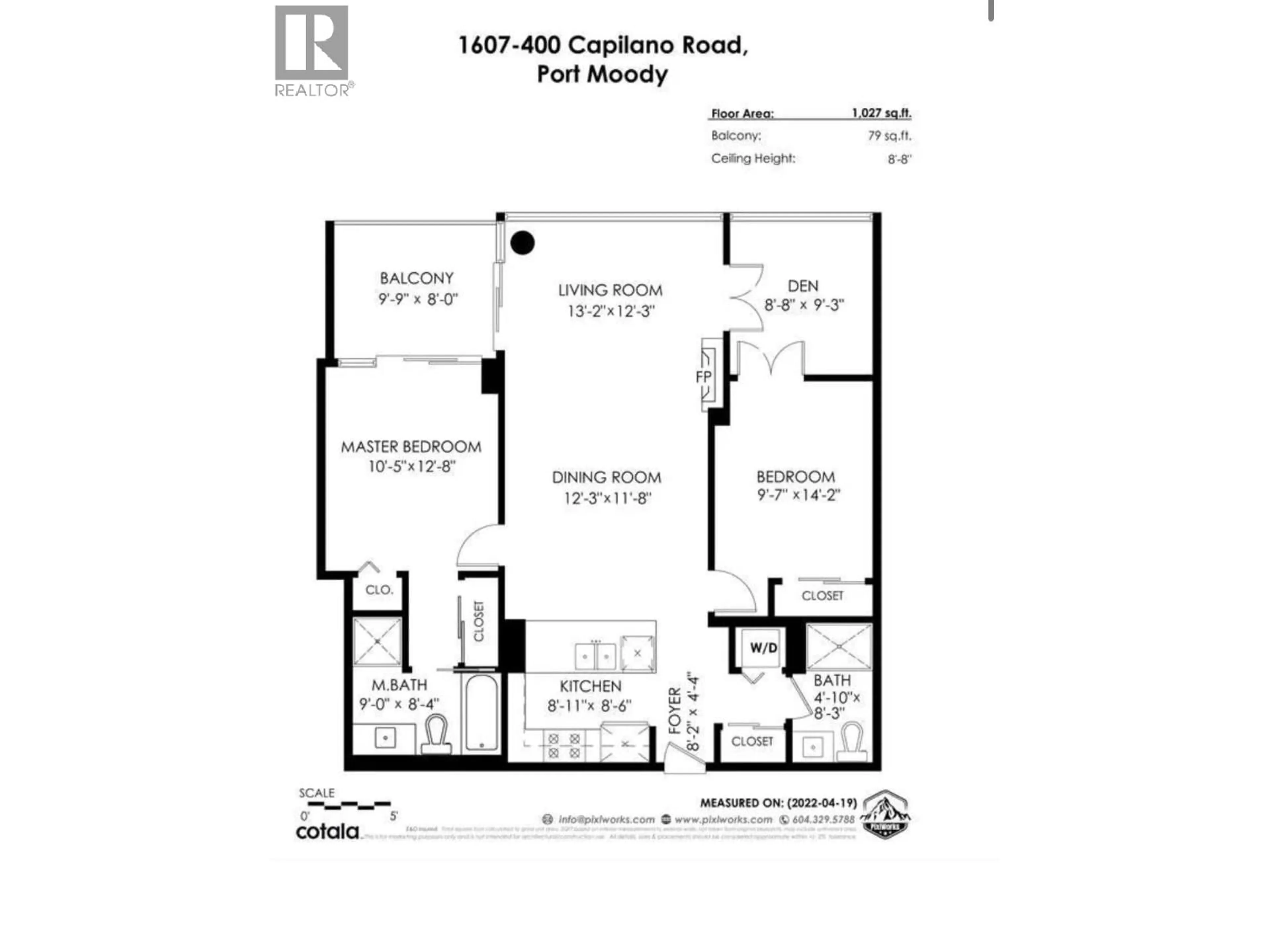 Floor plan for 1607 - 400 CAPILANO ROAD, Port Moody British Columbia V3H0E1
