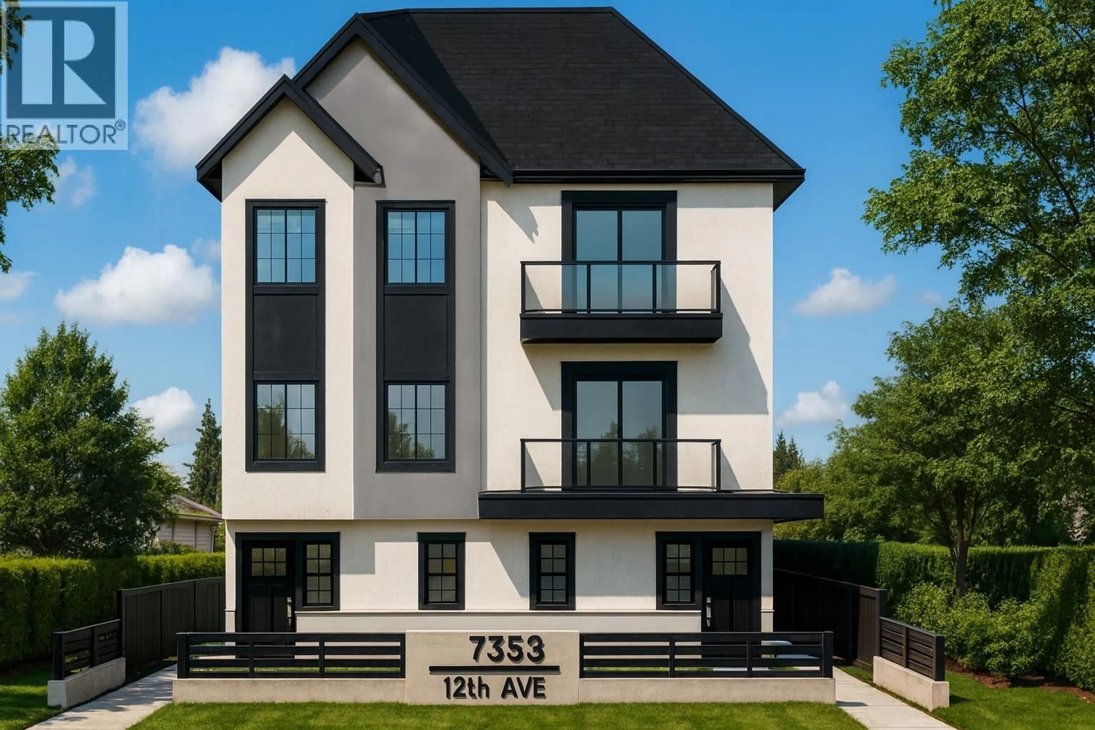 Home with brick exterior material, street for 4 - 7353 12TH AVENUE, Burnaby British Columbia V3N2J8