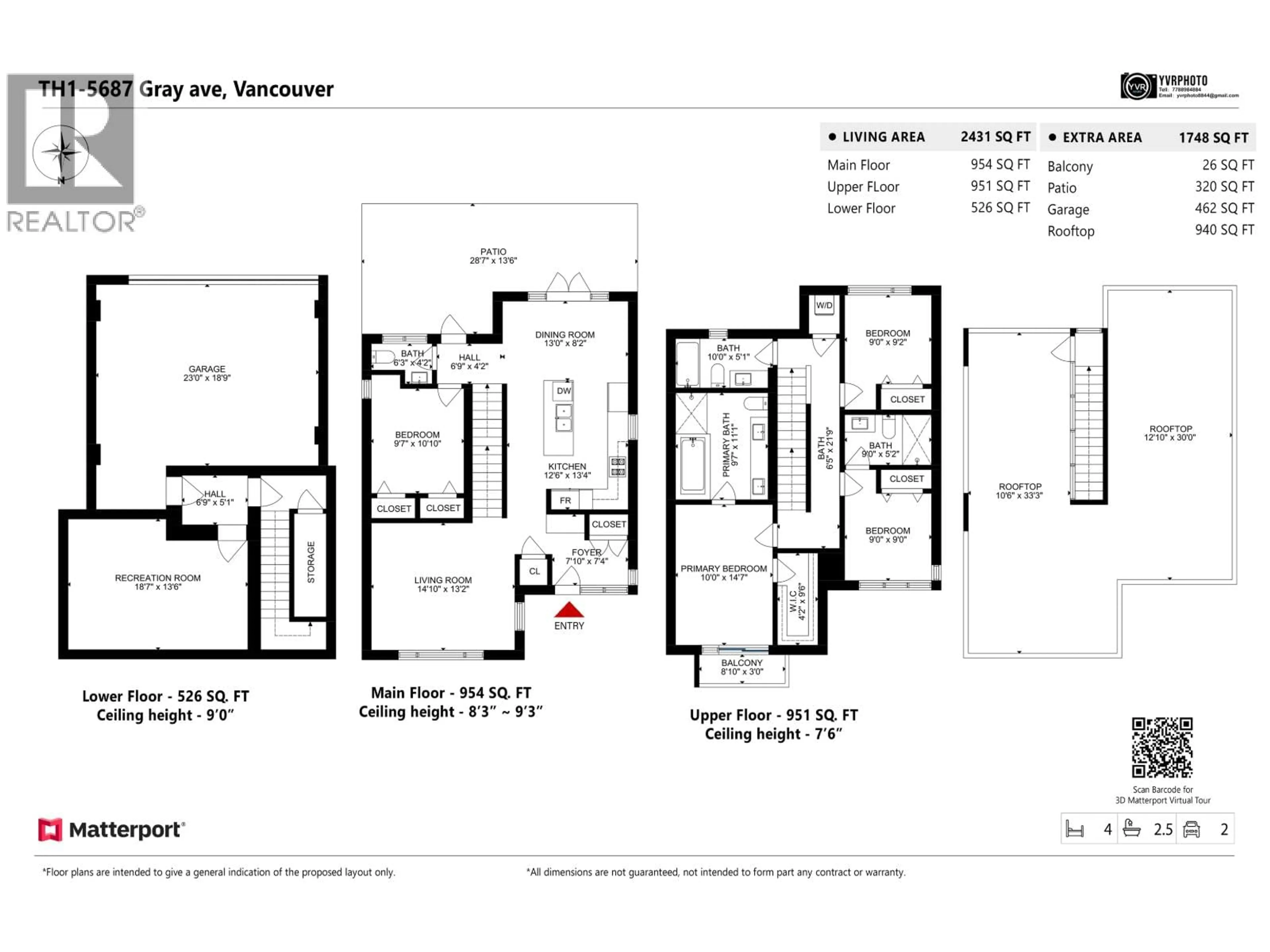 Floor plan for TH1 - 5687 GRAY AVENUE, Vancouver British Columbia V6S0A9