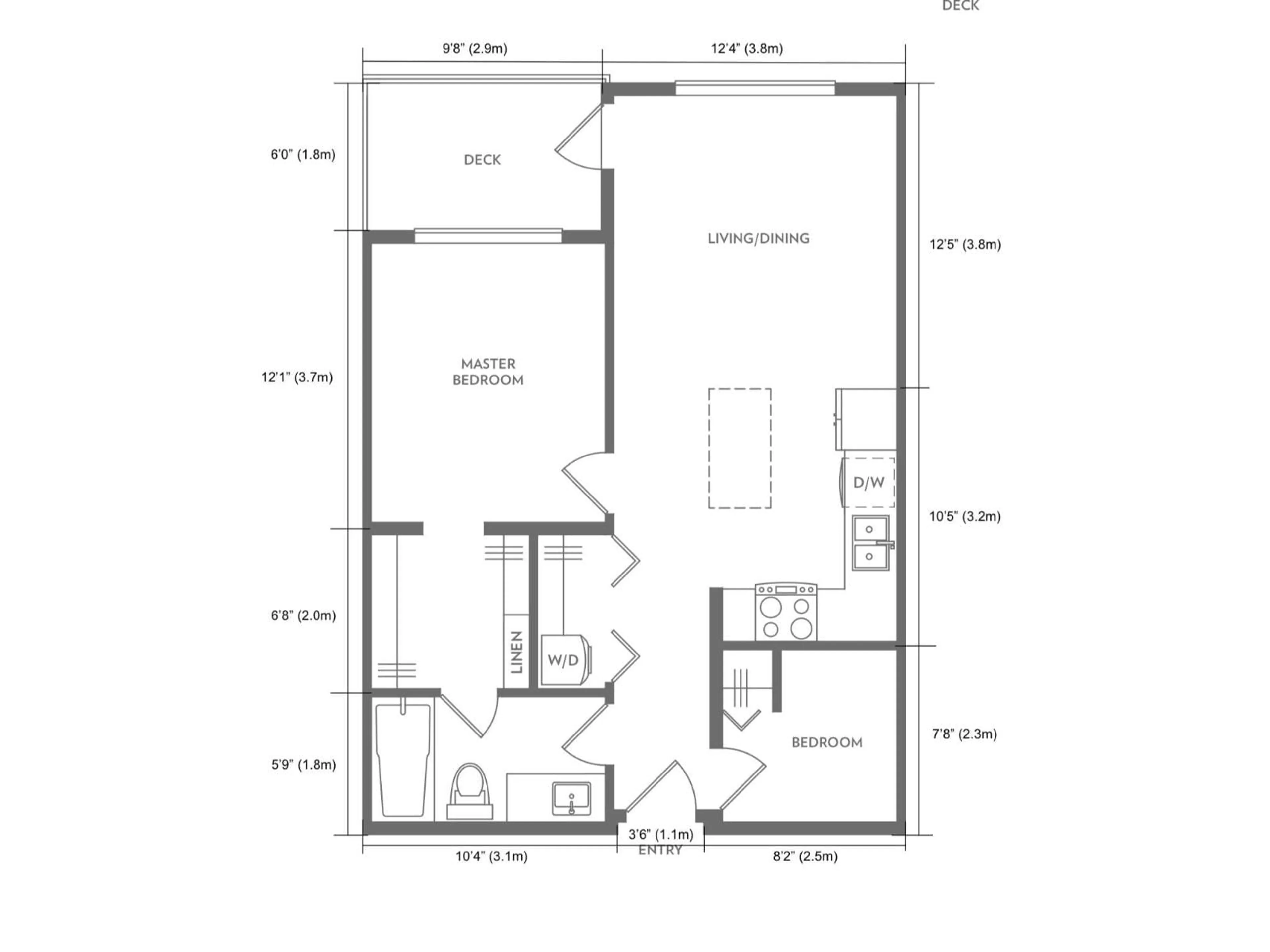 Floor plan for 307 - 15858 FRASER, Surrey British Columbia V4N6X4