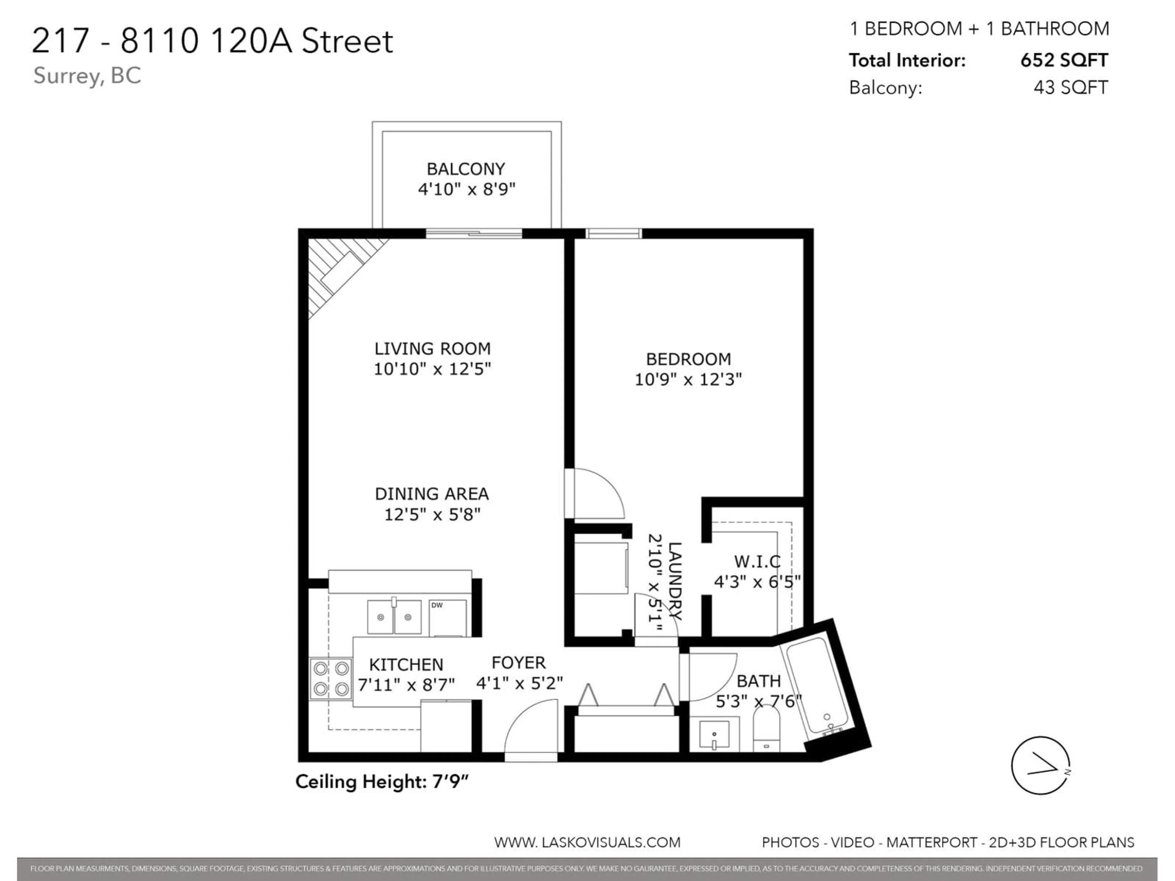 Floor plan for 217 - 8110 120A, Surrey British Columbia V3W3P3