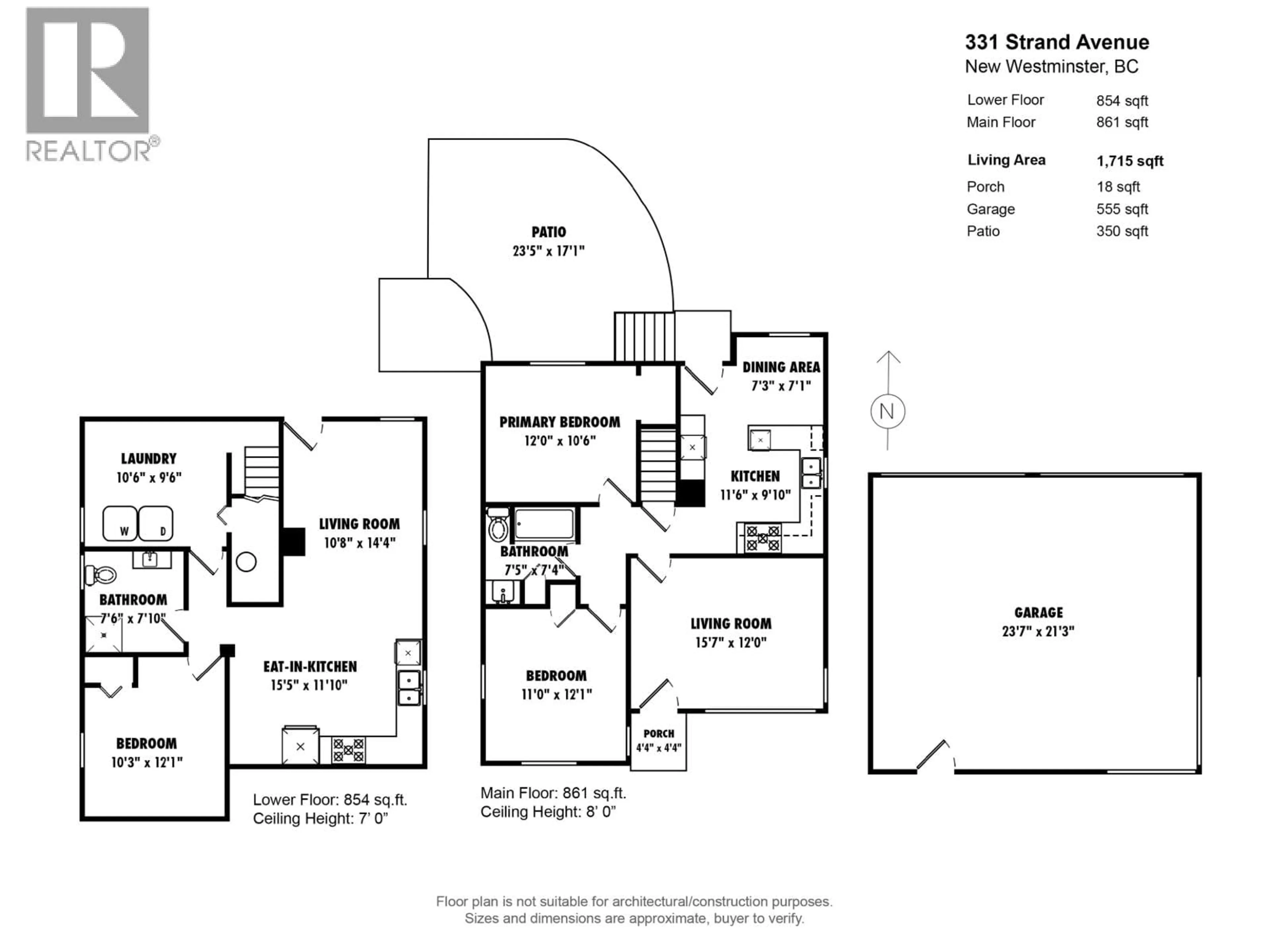 Floor plan for 331 STRAND AVENUE, New Westminster British Columbia V3L3J1