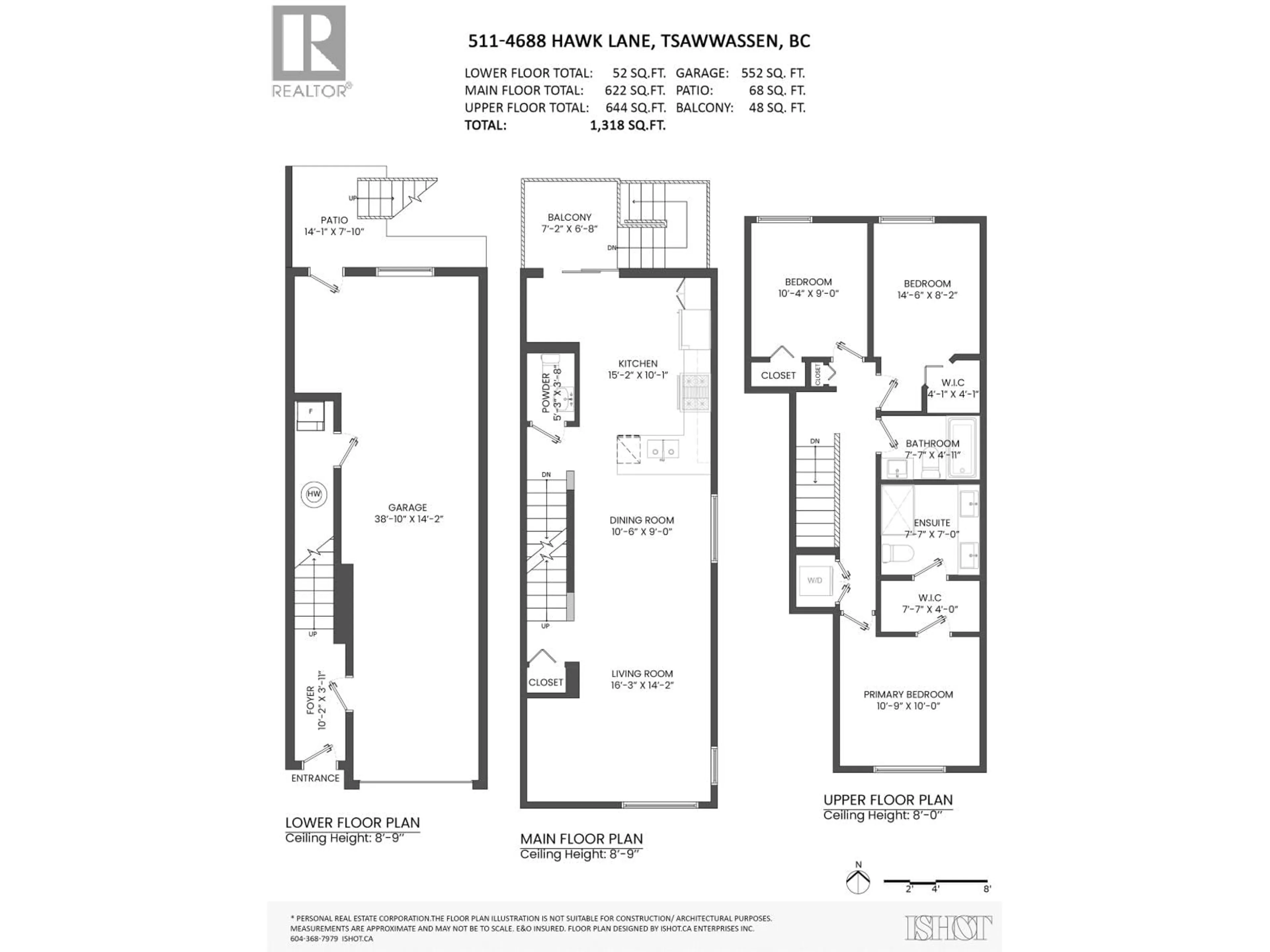 Floor plan for 511 - 4688 HAWK LANE, Delta British Columbia V4M0B7