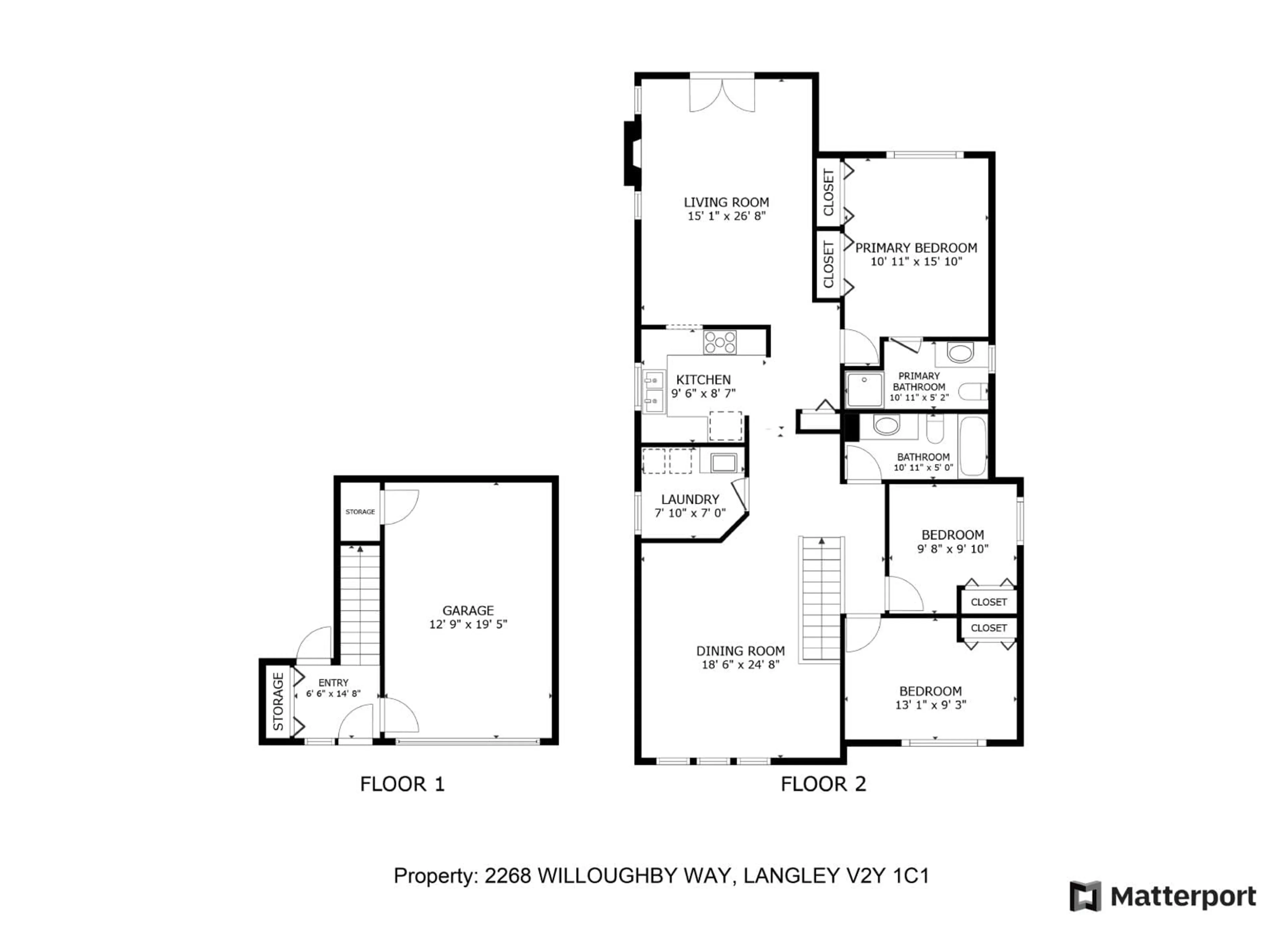 Floor plan for 2268 WILLOUGHBY, Langley British Columbia V2Y1C1