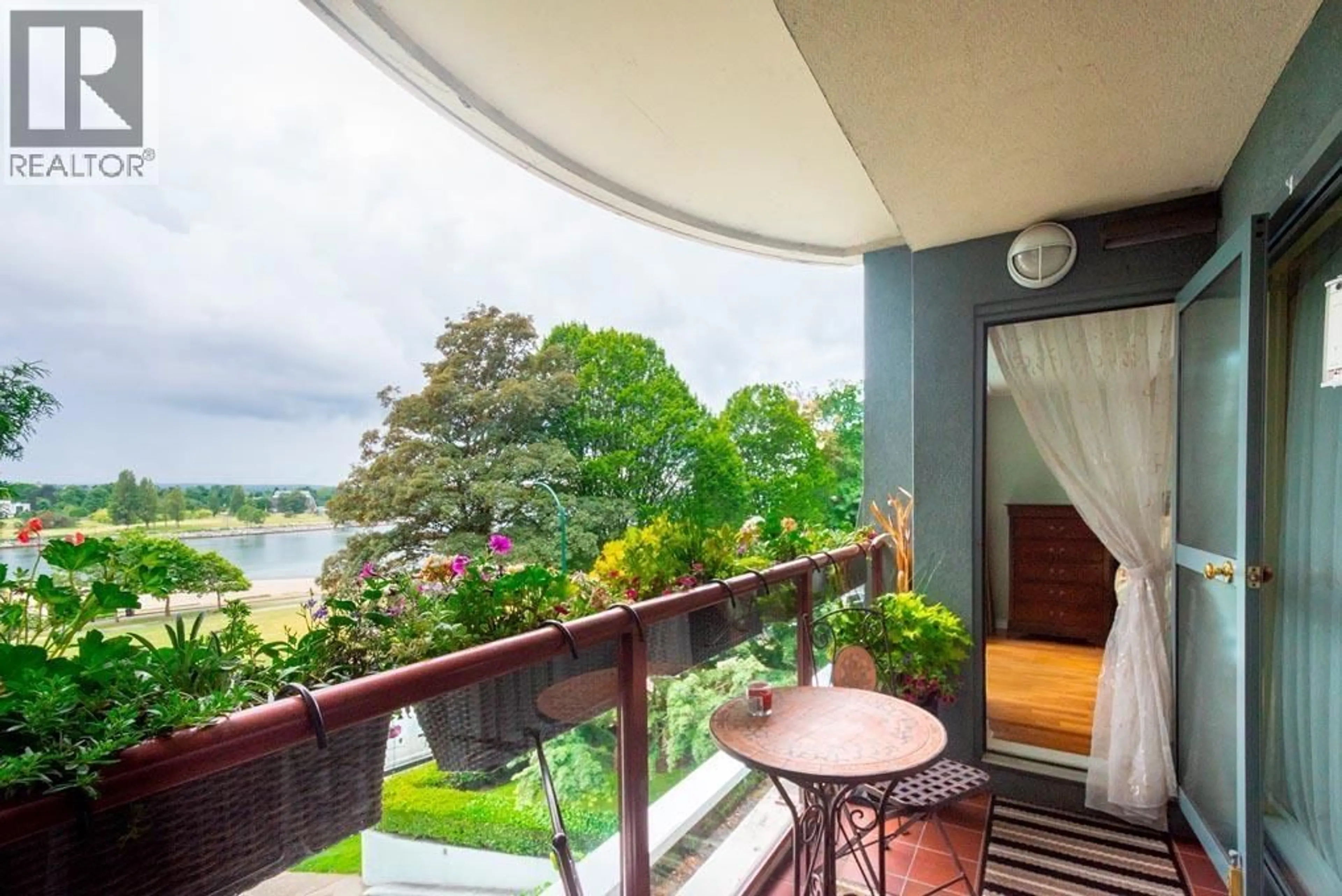 Balcony in the apartment, water/lake/river/ocean view for 304 - 1233 BEACH AVENUE, Vancouver British Columbia V6E1V4