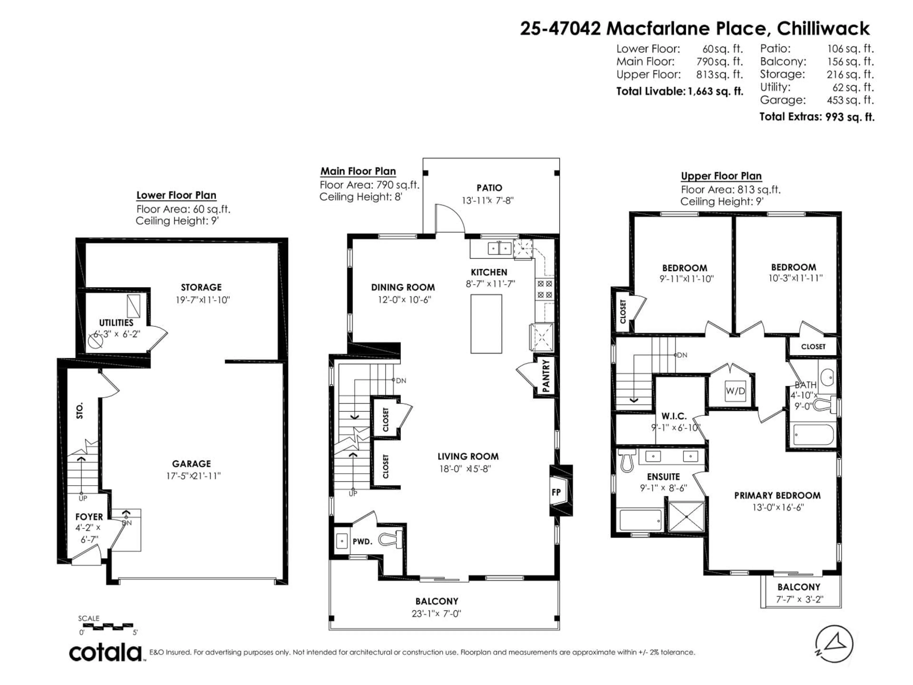 Floor plan for 25 - 47042 MACFARLANE PLACE, Chilliwack British Columbia V2R0P3