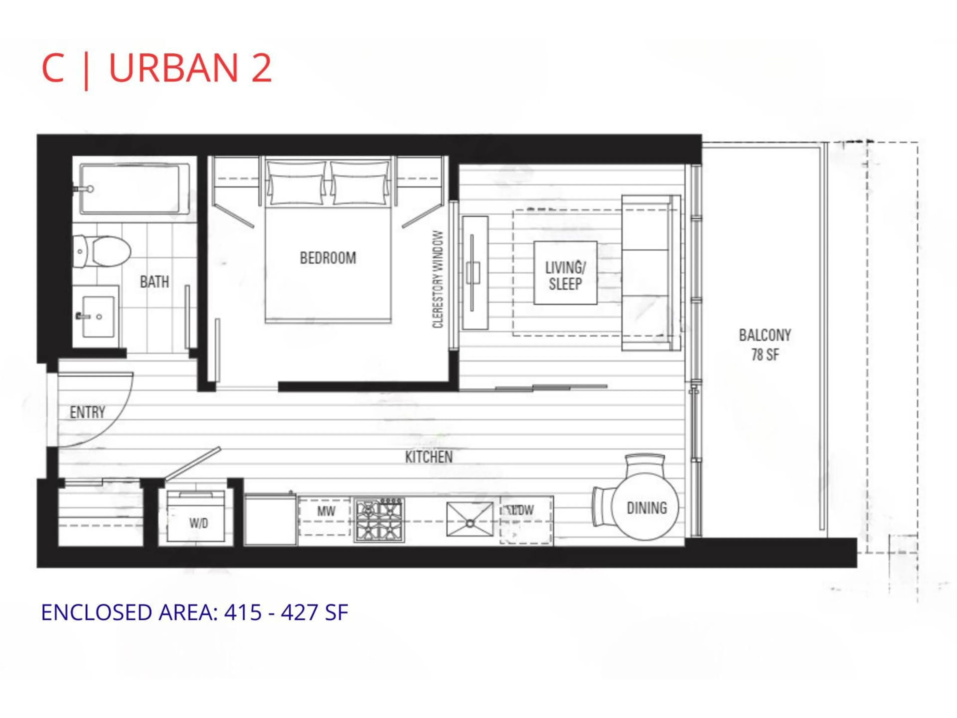 Floor plan for 4105 - 13350 CENTRAL, Surrey British Columbia V3T0S1