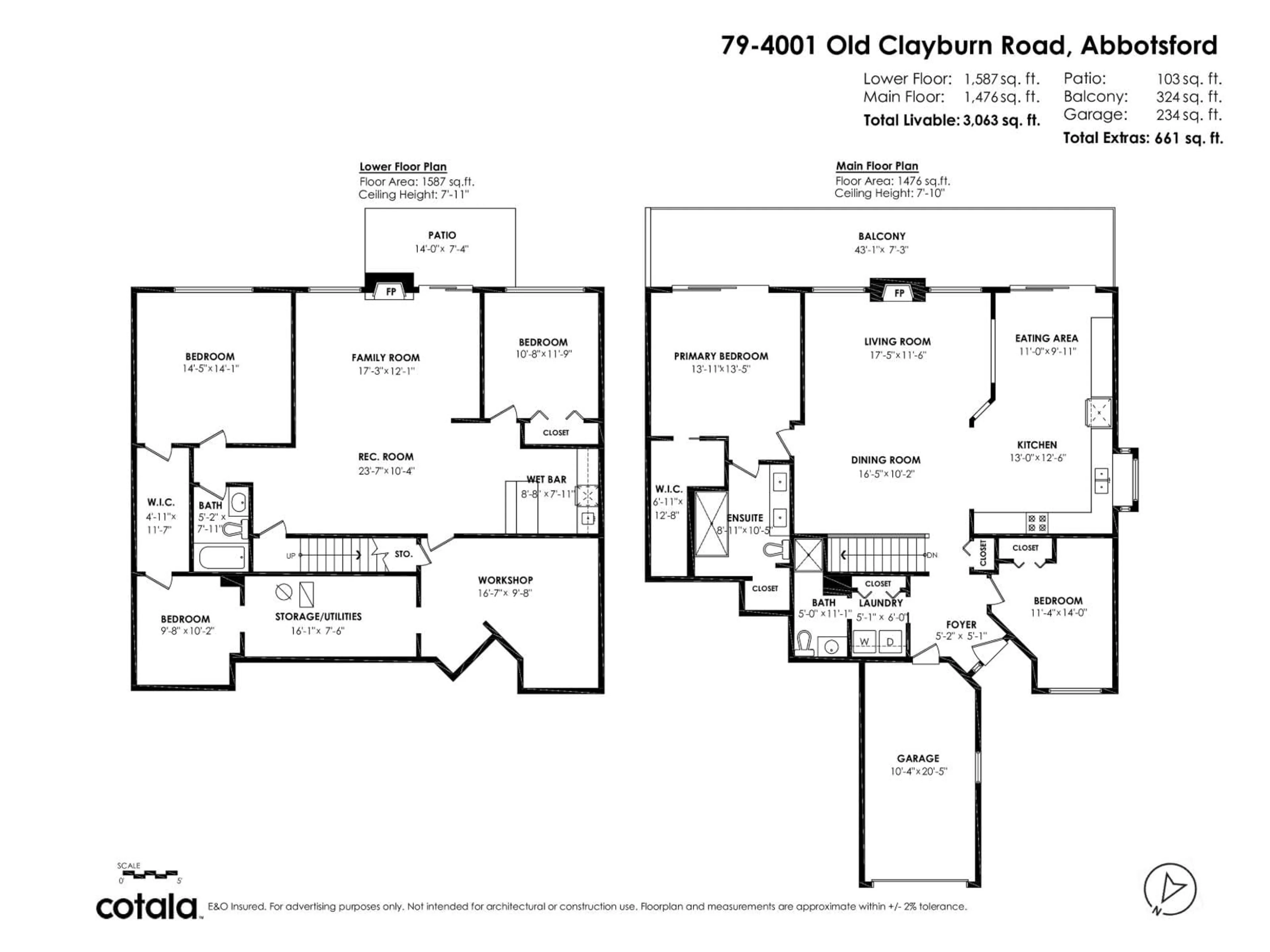 Floor plan for 79 - 4001 OLD CLAYBURN, Abbotsford British Columbia V3G1C5