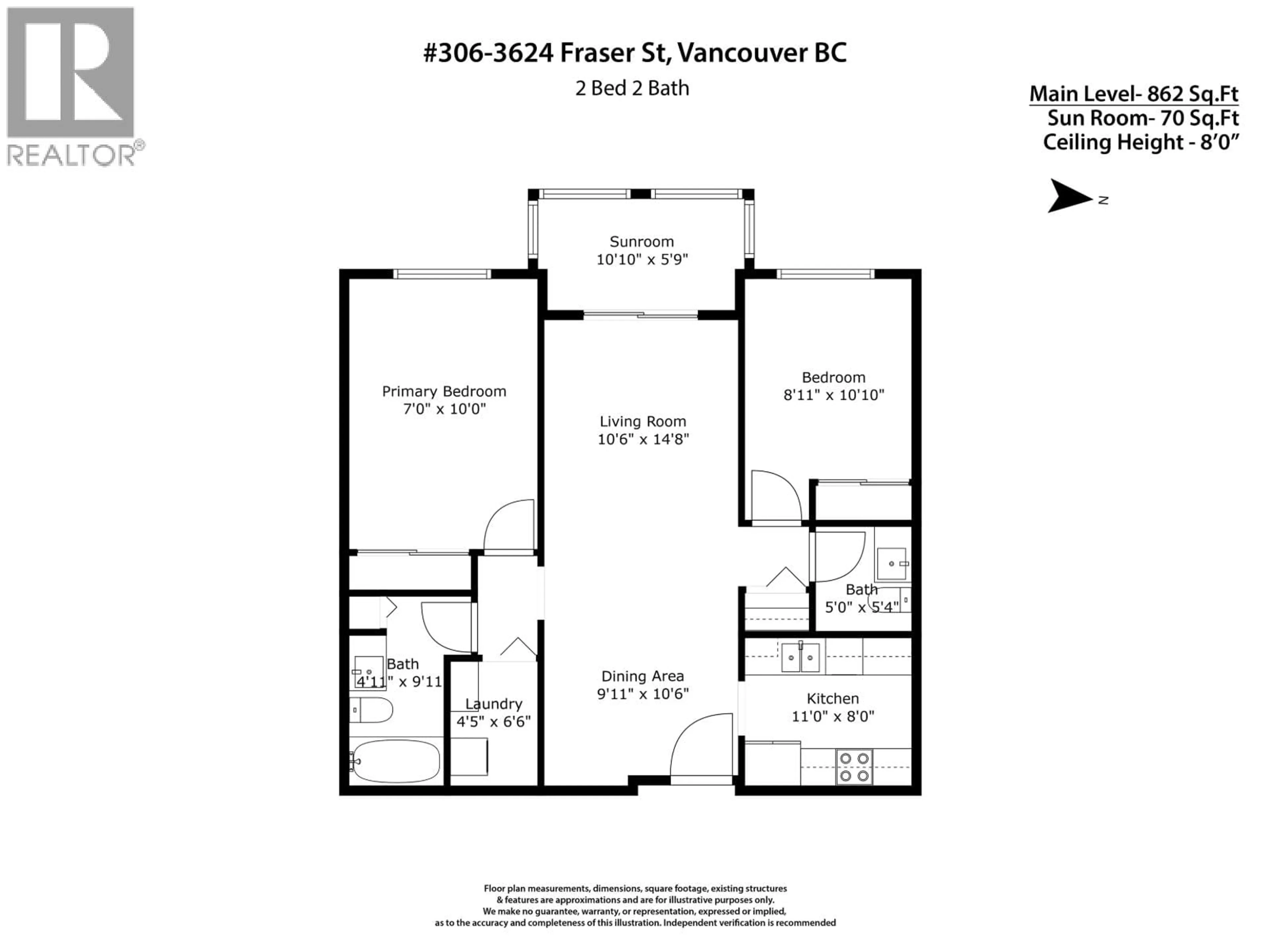 Floor plan for 306 - 3624 FRASER STREET, Vancouver British Columbia V5V4C8
