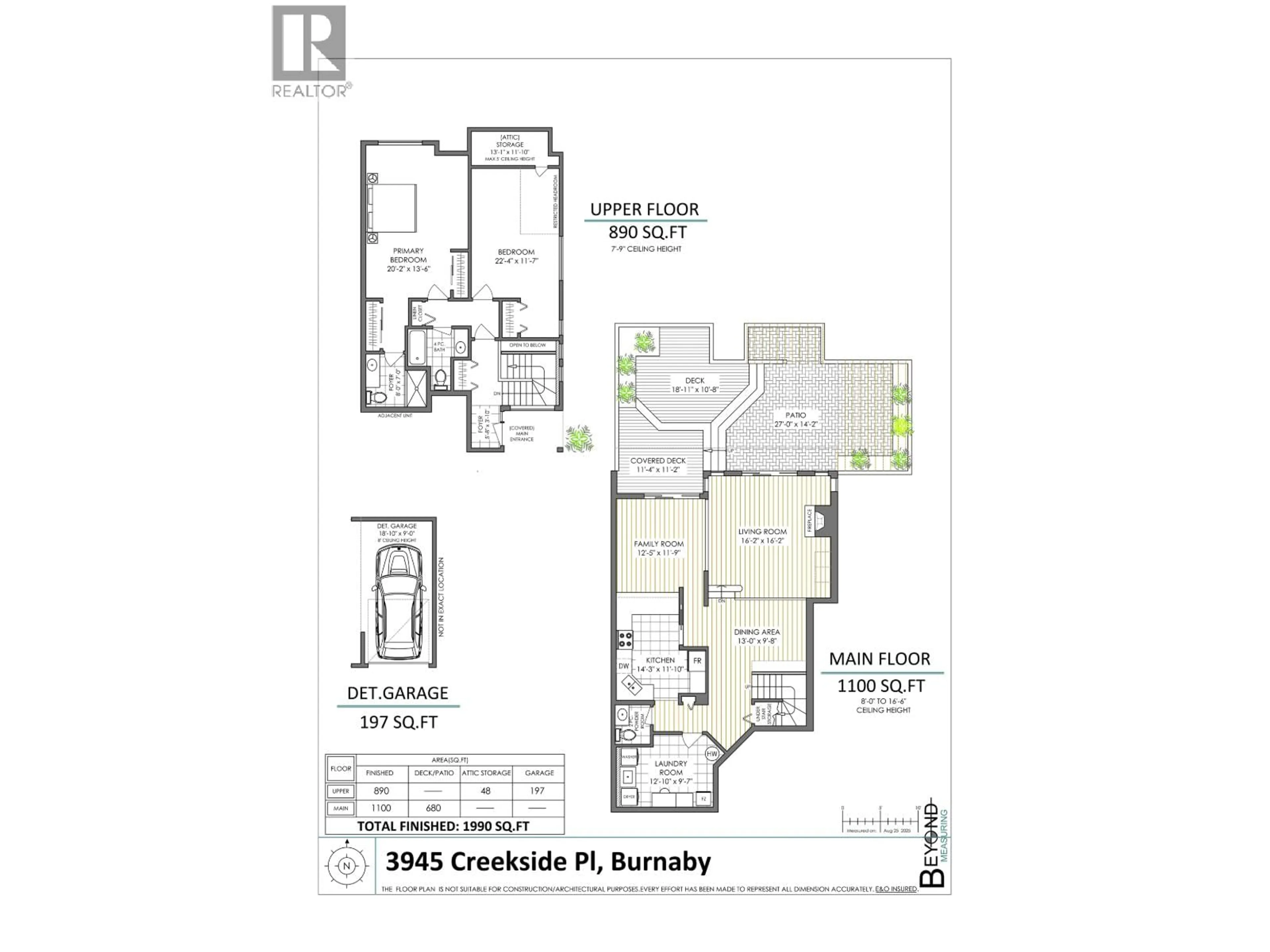 Floor plan for 3945 CREEKSIDE PLACE, Burnaby British Columbia V5G4R3