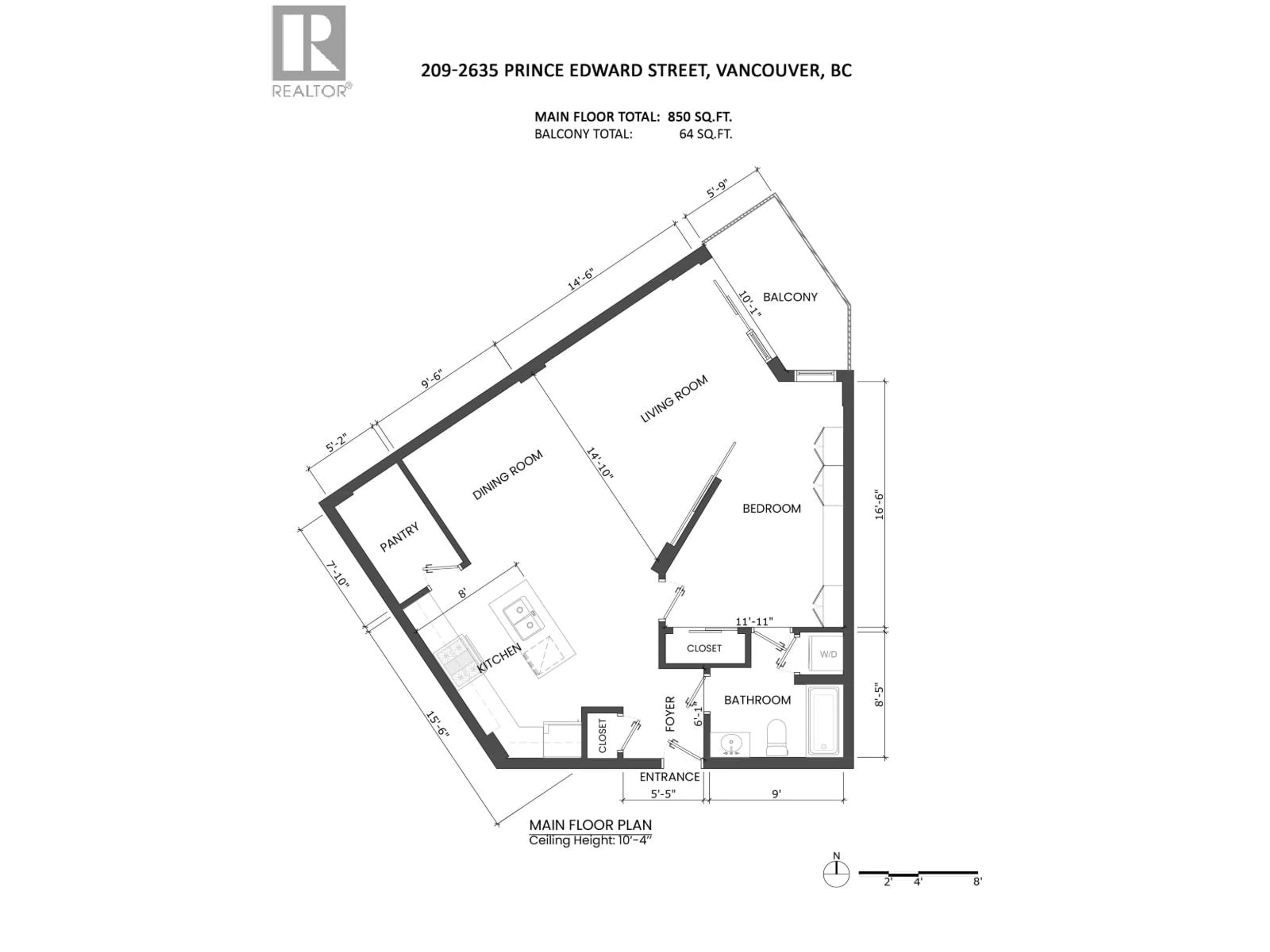 Floor plan for 209 - 2635 PRINCE EDWARD STREET, Vancouver British Columbia V5T4V7