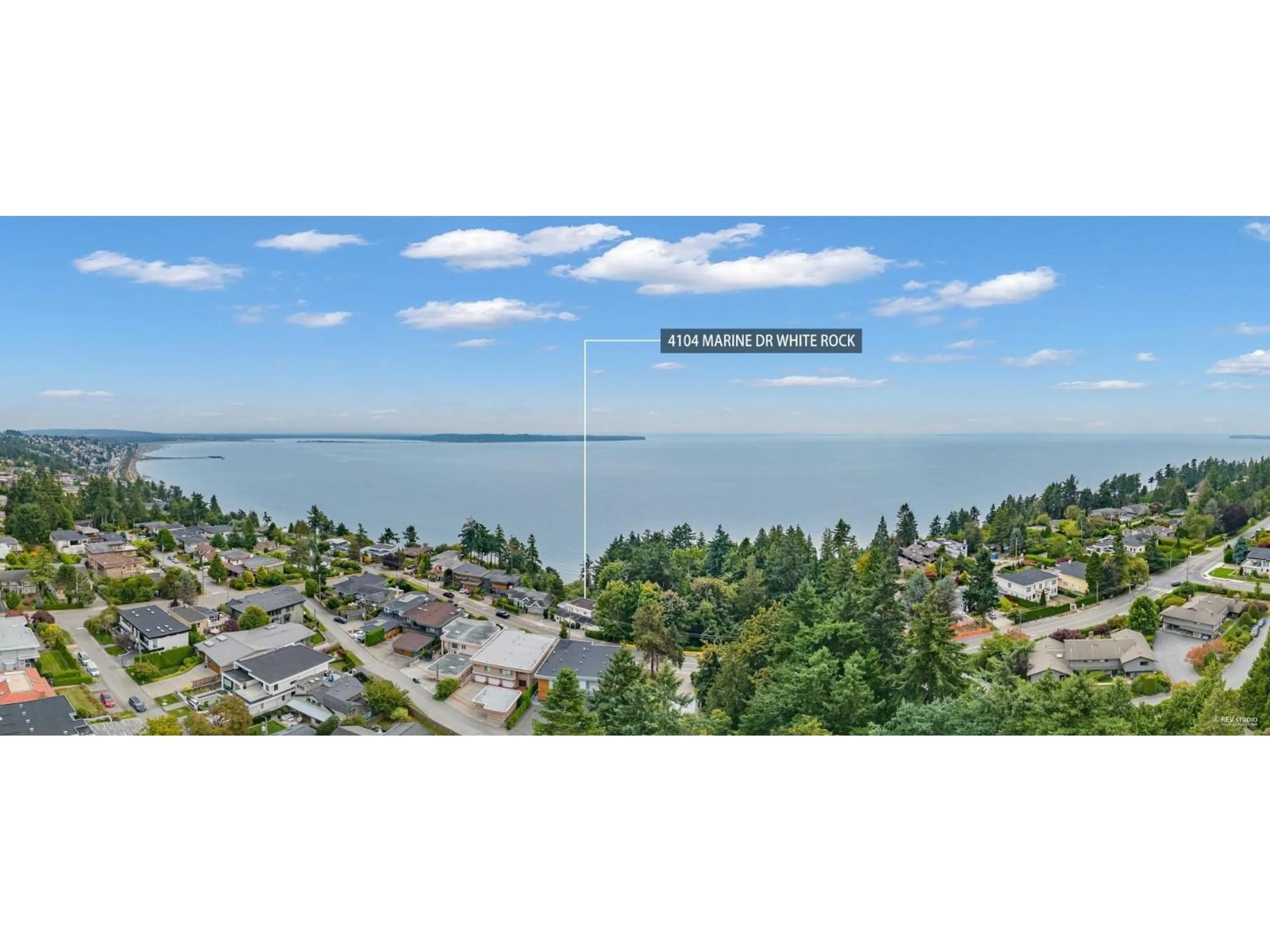 A pic from outside/outdoor area/front of a property/back of a property/a pic from drone, water/lake/river/ocean view for 14104 MARINE, White Rock British Columbia V4B1A7