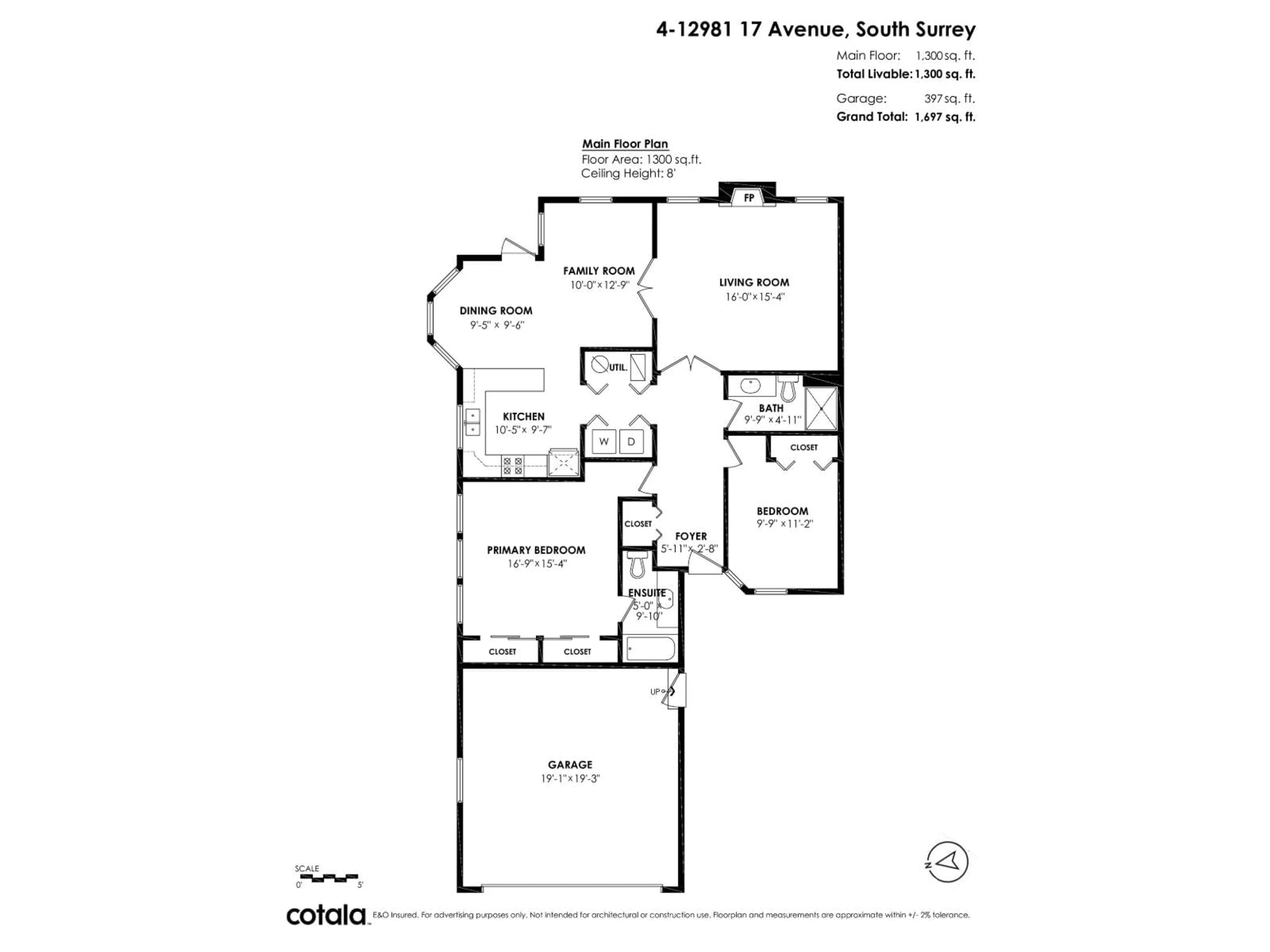 Floor plan for 4 - 12981 17, Surrey British Columbia V4A8T3