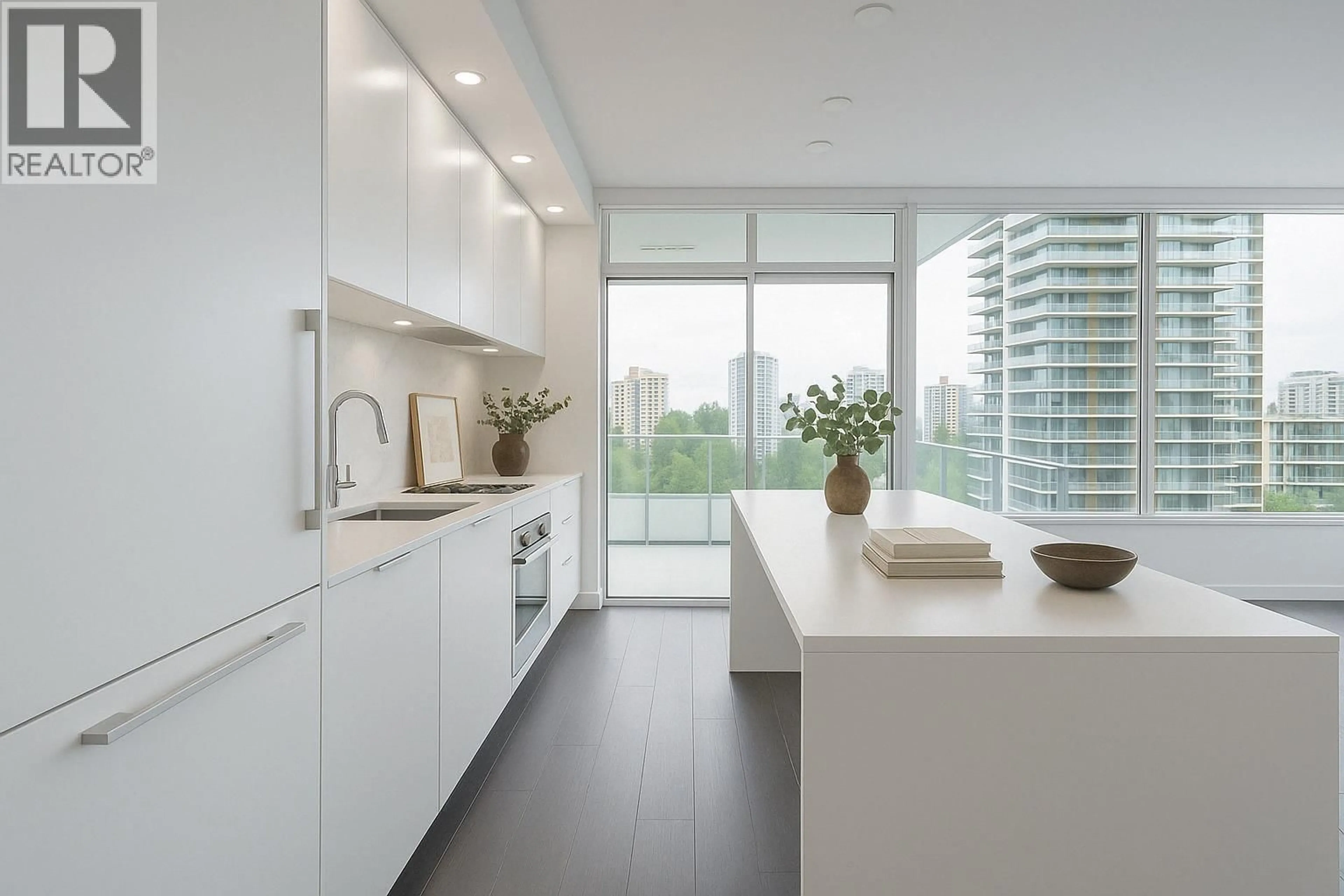 Contemporary kitchen, ceramic/tile floor for 1209 - 6463 SILVER AVENUE, Burnaby British Columbia V5H0K4