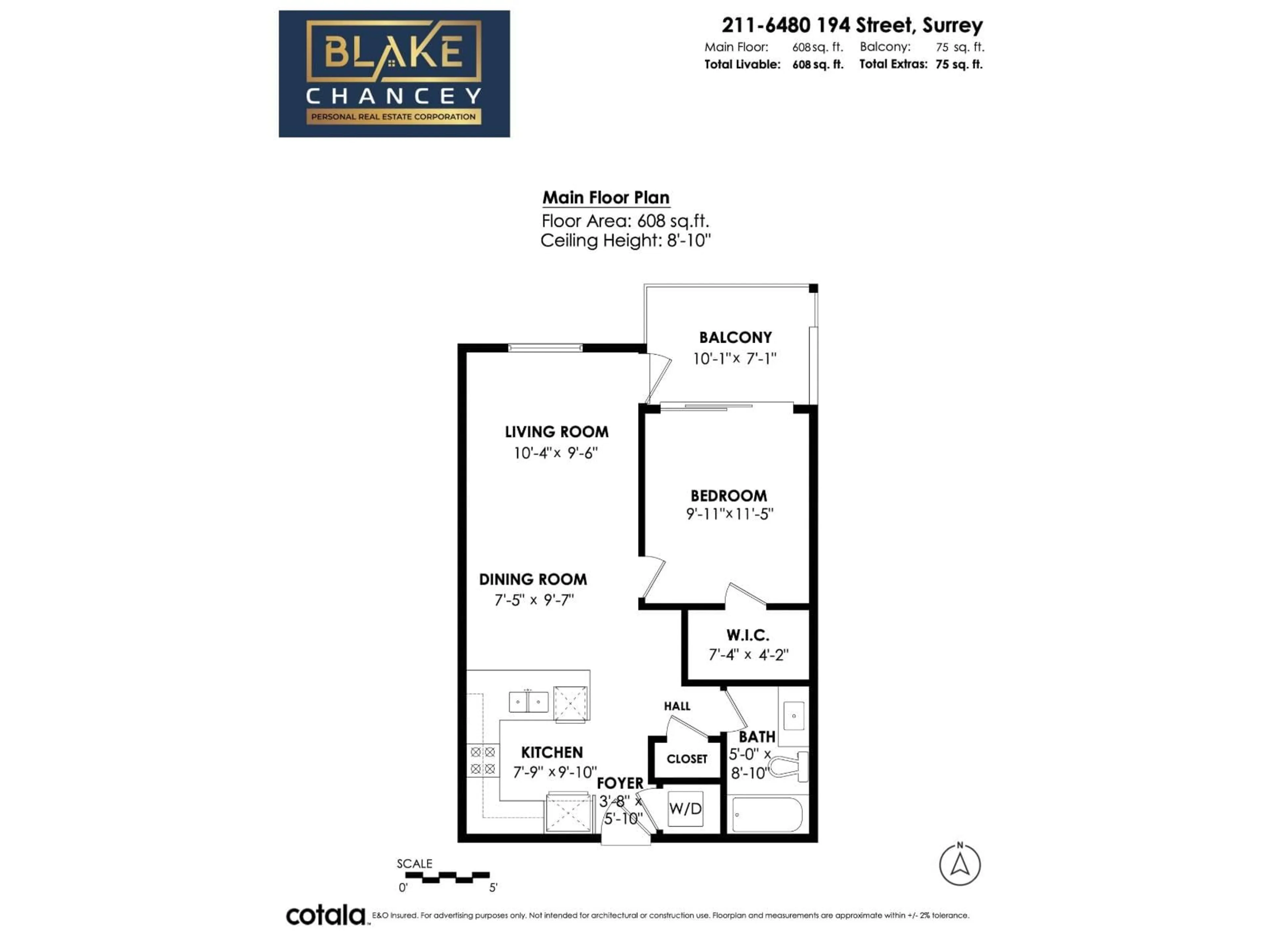 Floor plan for 211 - 6480 194, Surrey British Columbia V4N6J9