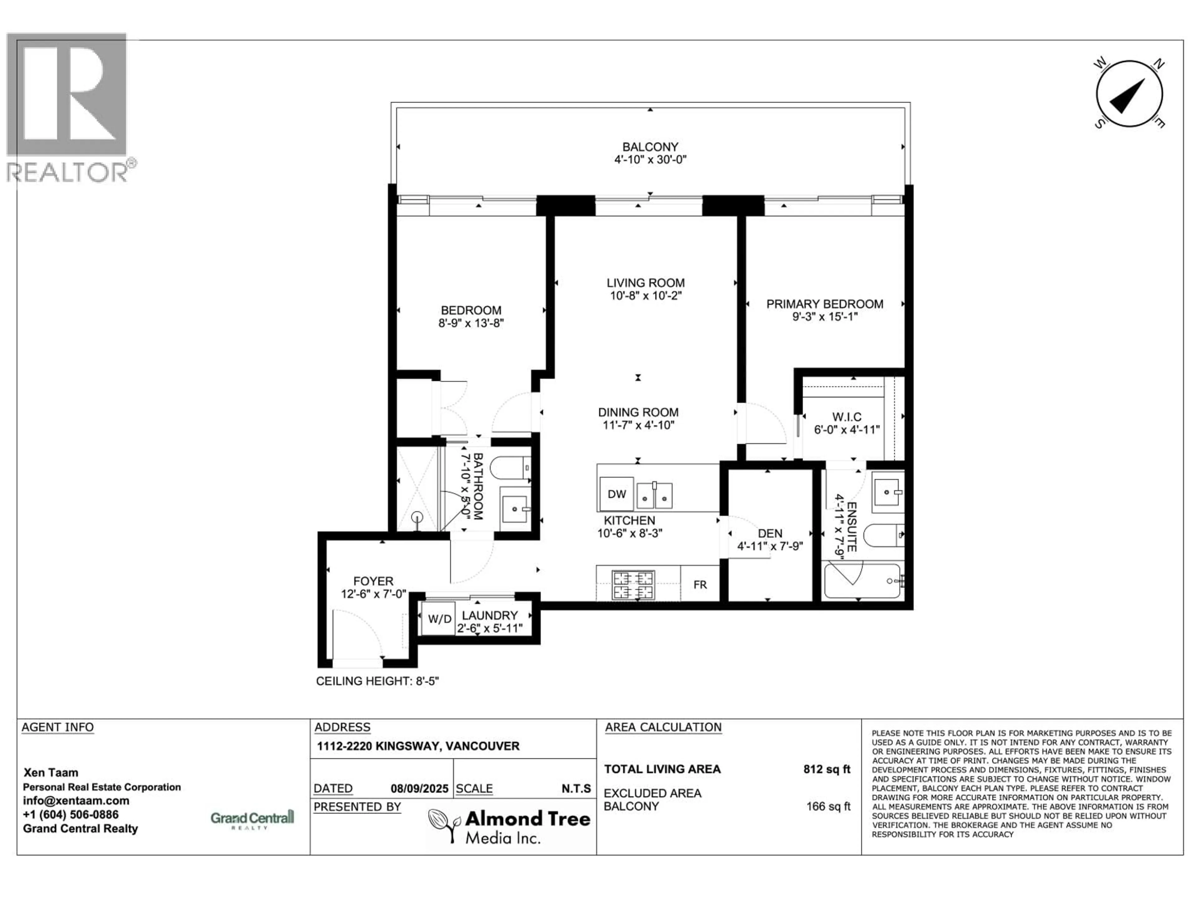 Floor plan for 1112 - 2220 KINGSWAY, Vancouver British Columbia V5N2T7