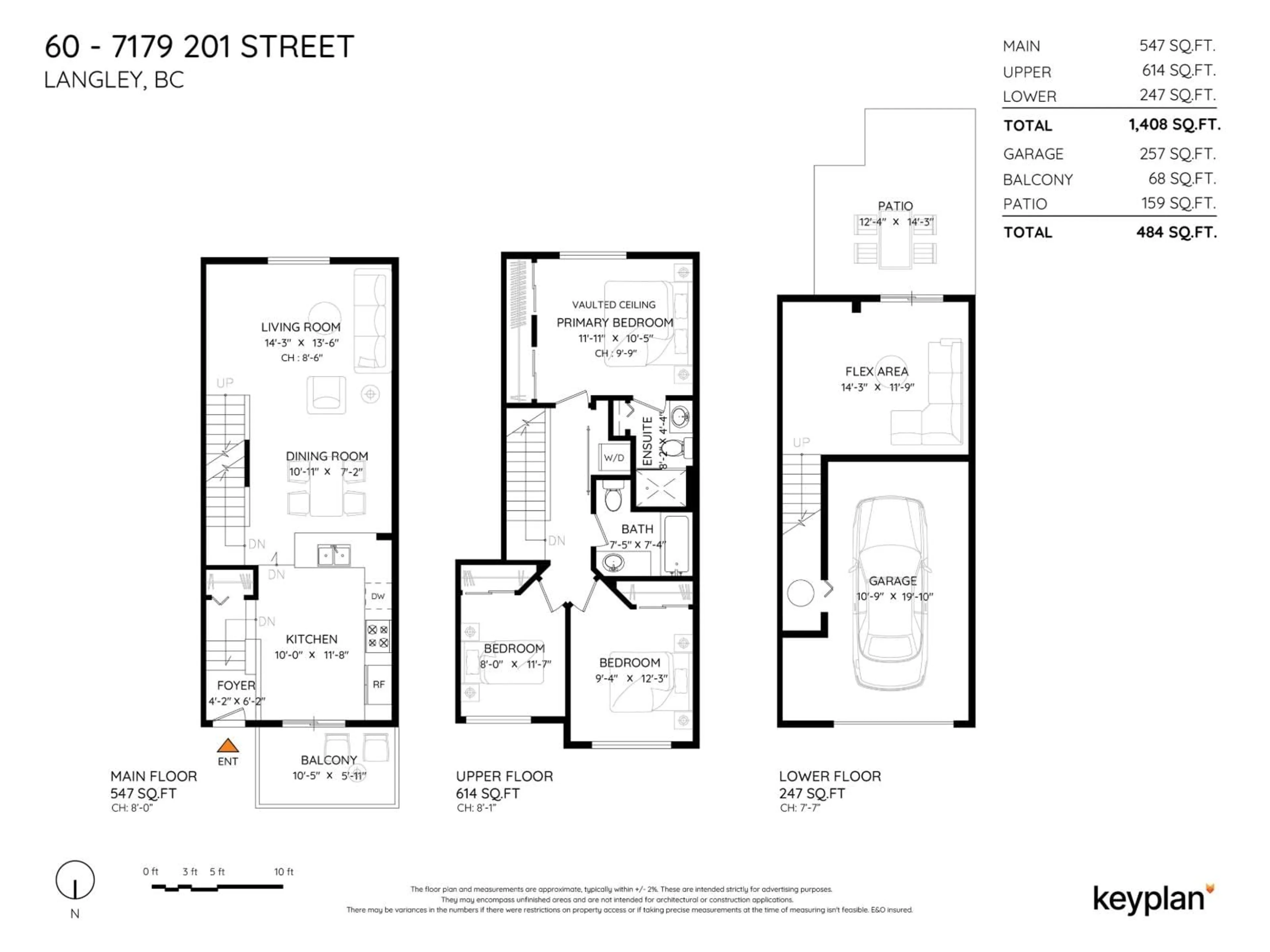 Floor plan for 60 - 7179 201, Langley British Columbia V2Y2Y9