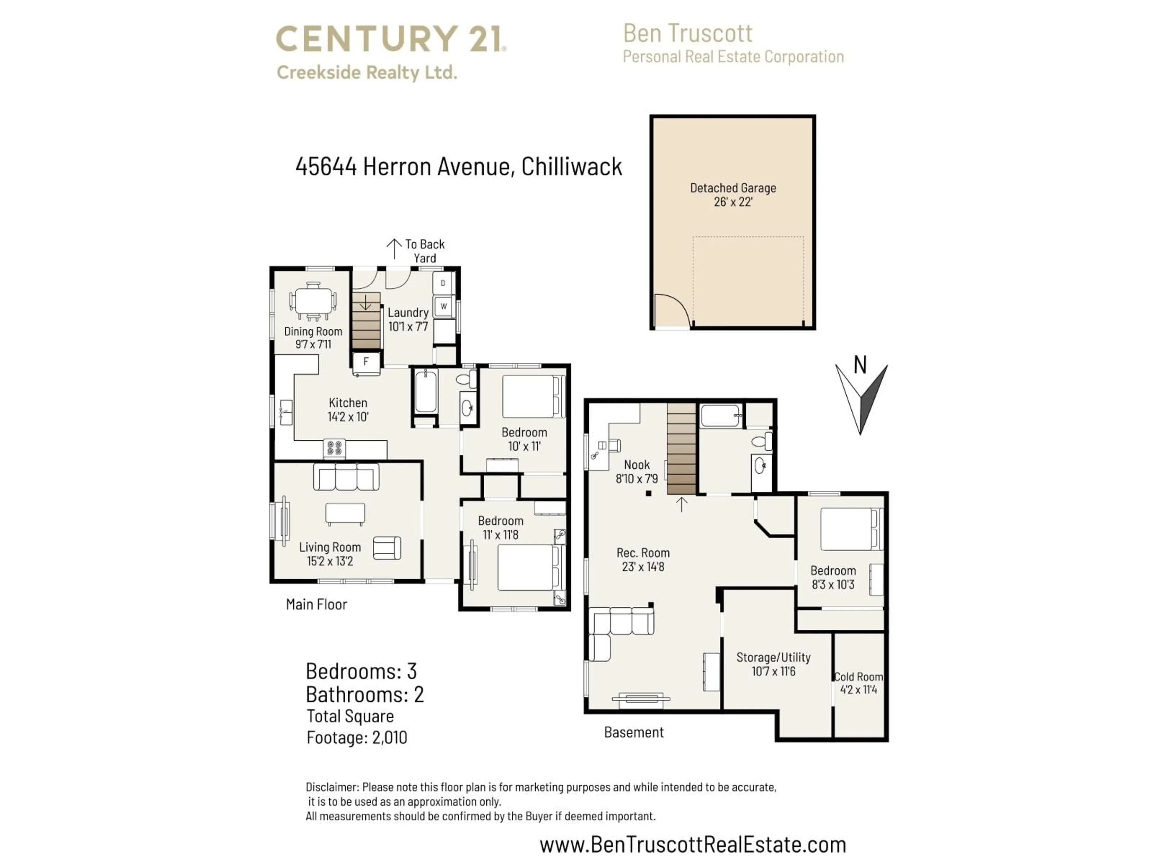Floor plan for 45644 HERRON AVENUE, Chilliwack British Columbia V2P3G9