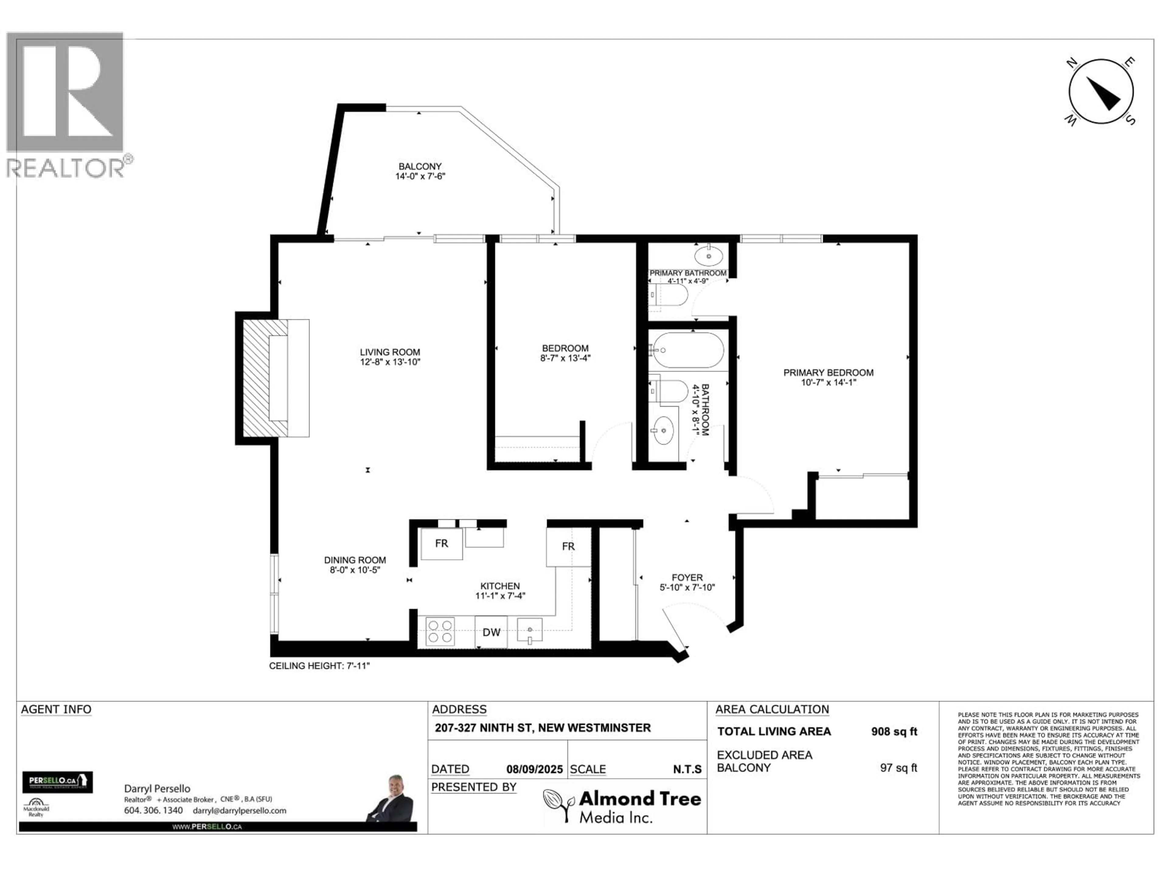 Floor plan for 207 - 327 NINTH STREET, New Westminster British Columbia V3M3V8