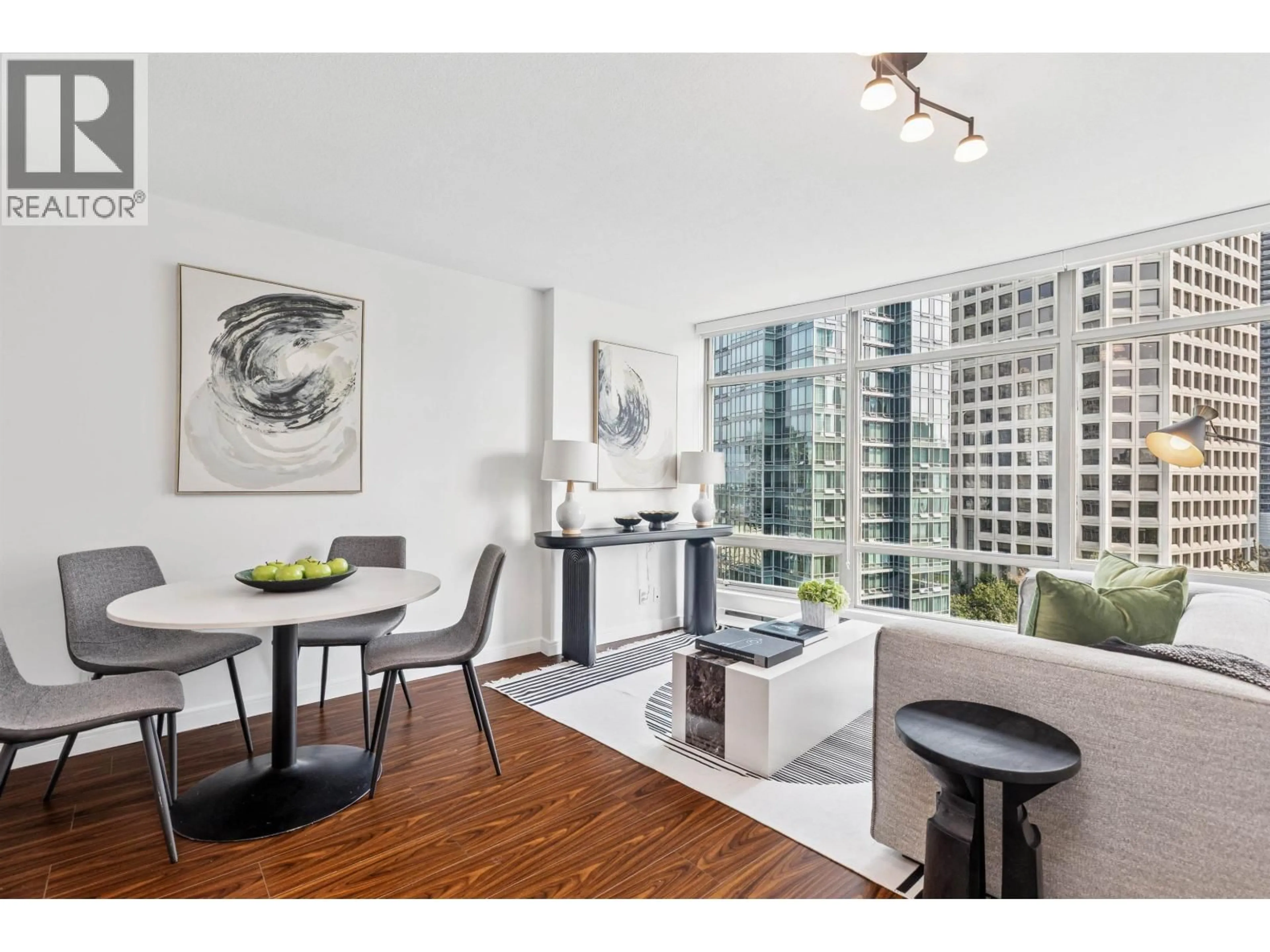 Living room with furniture, wood/laminate floor for 901 - 1288 ALBERNI STREET, Vancouver British Columbia V6E4N5