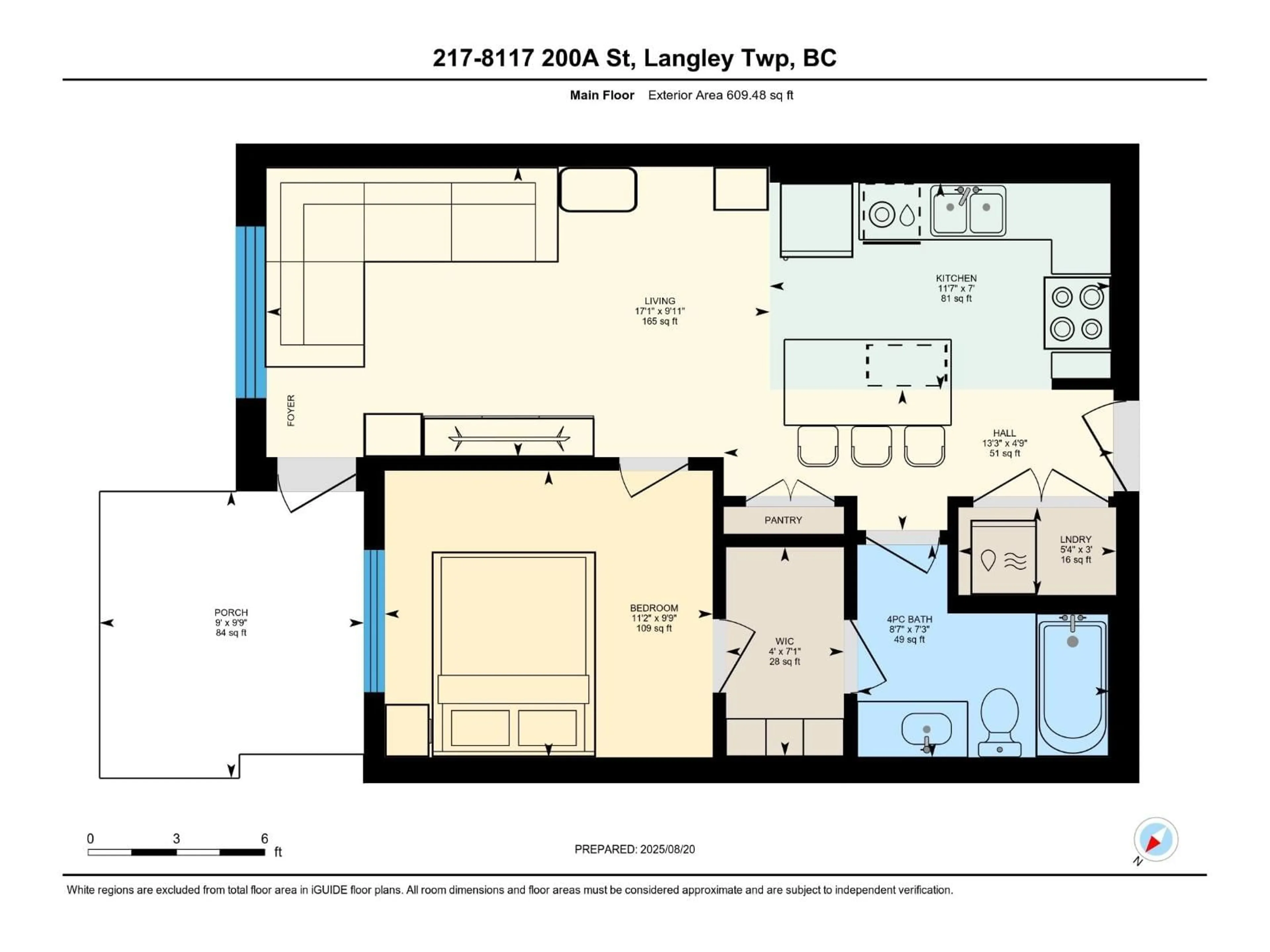 Floor plan for 217 - 8117 200A, Langley British Columbia V2Y3W9