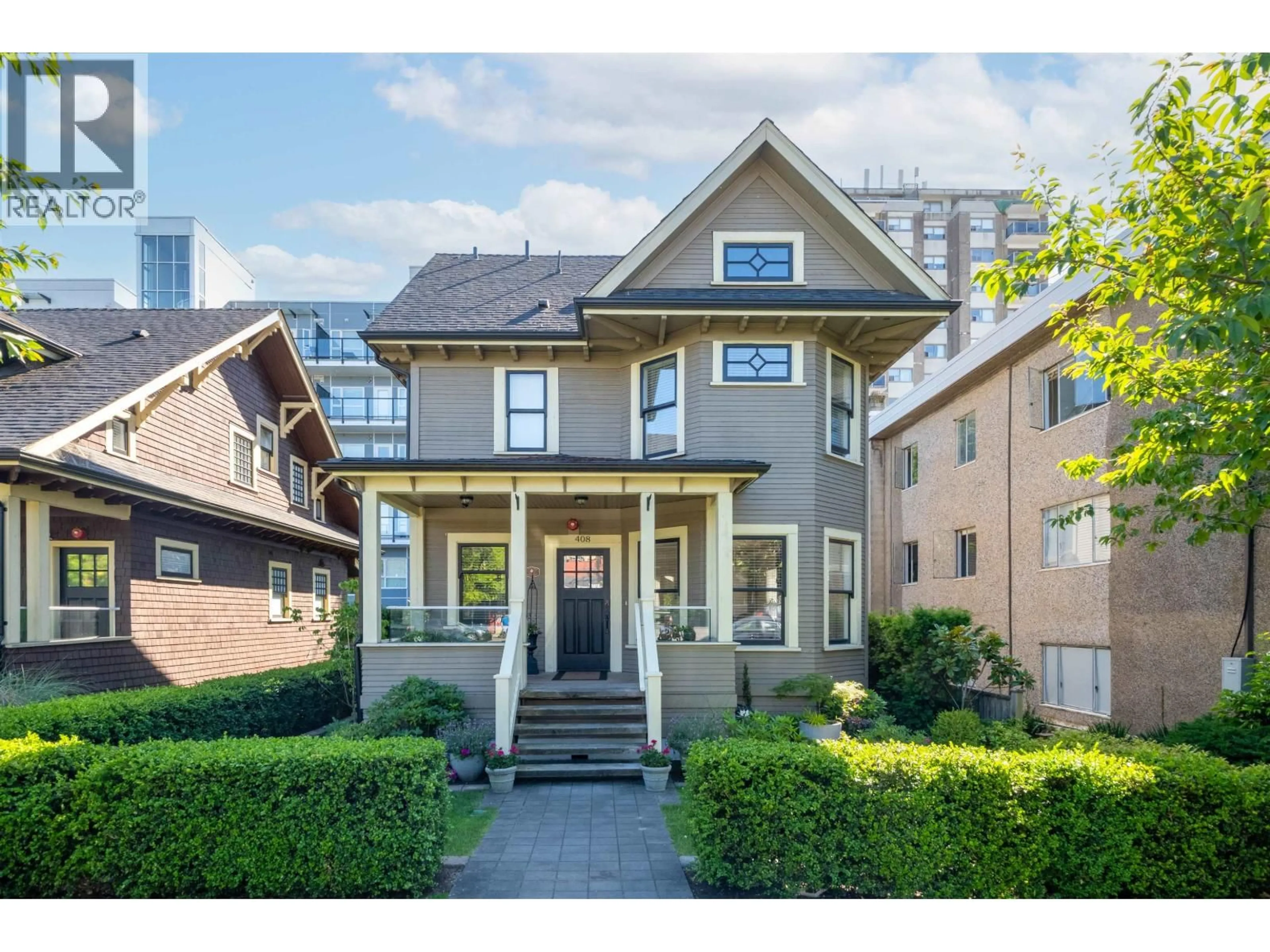 Home with brick exterior material, street for 408 EIGHTH STREET, New Westminster British Columbia V3M0K1