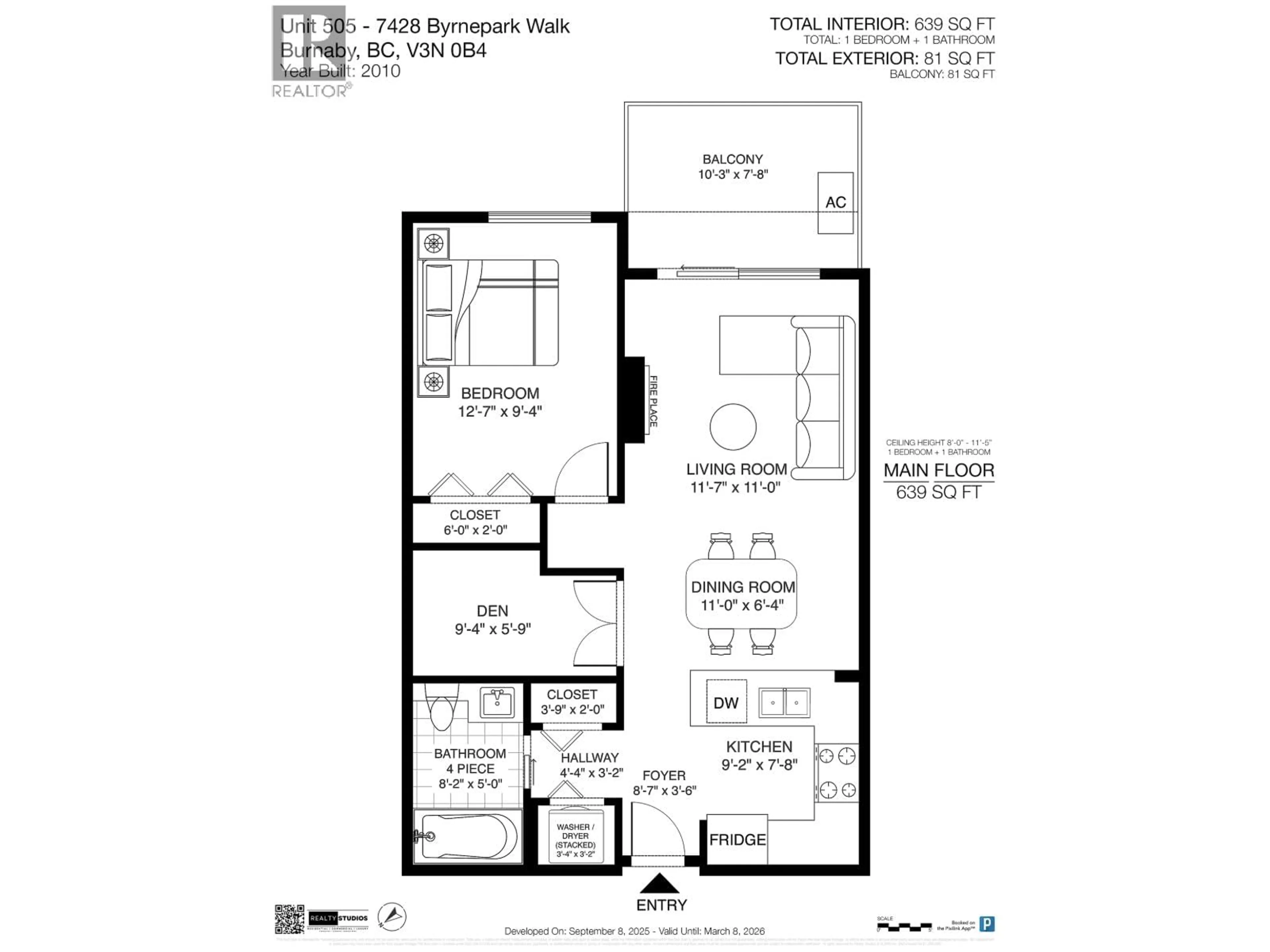 Floor plan for 505 - 7428 BYRNEPARK WALK, Burnaby British Columbia V3N0B4