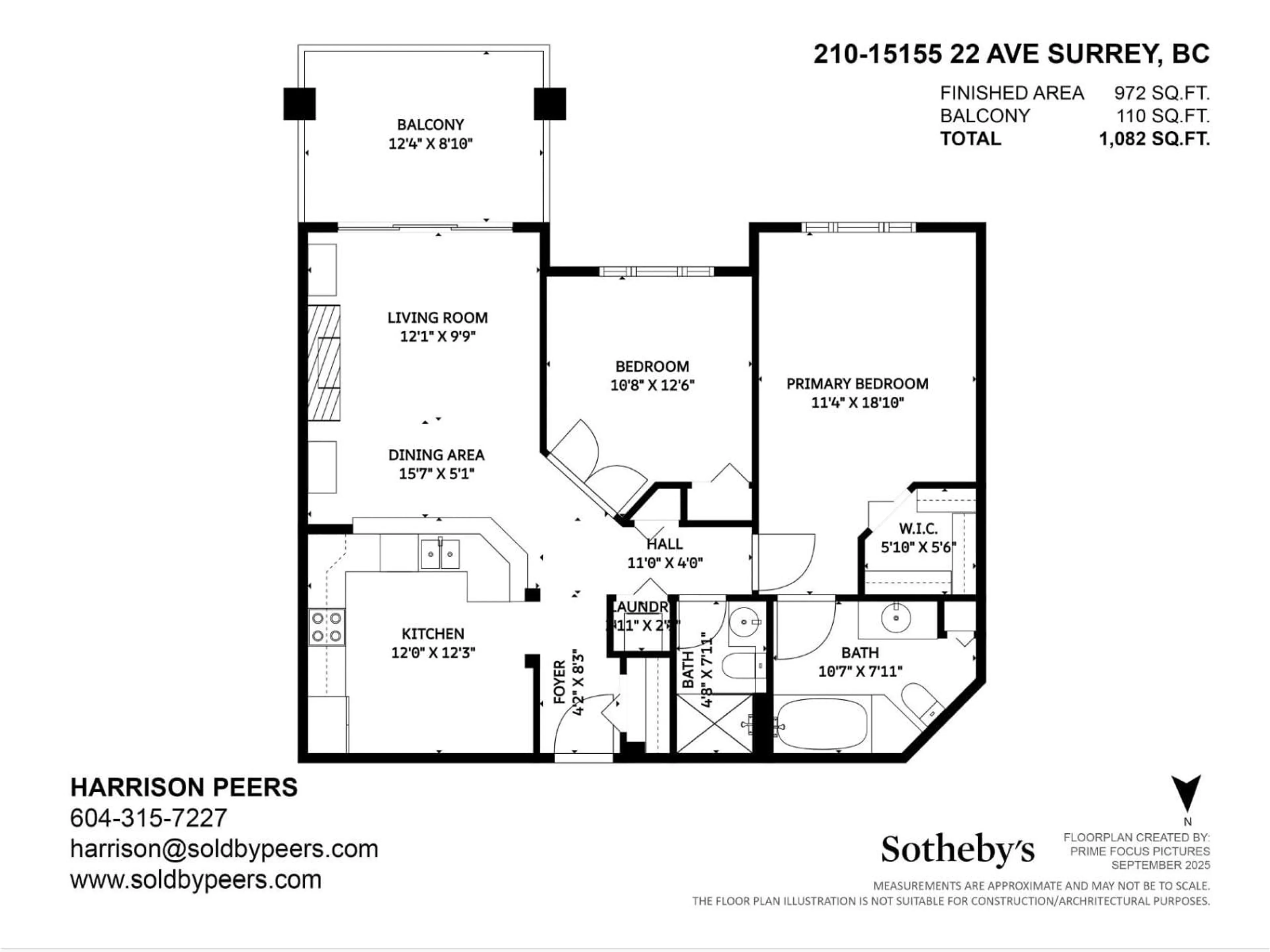 Floor plan for 210 - 15155 22, Surrey British Columbia V4A9T4