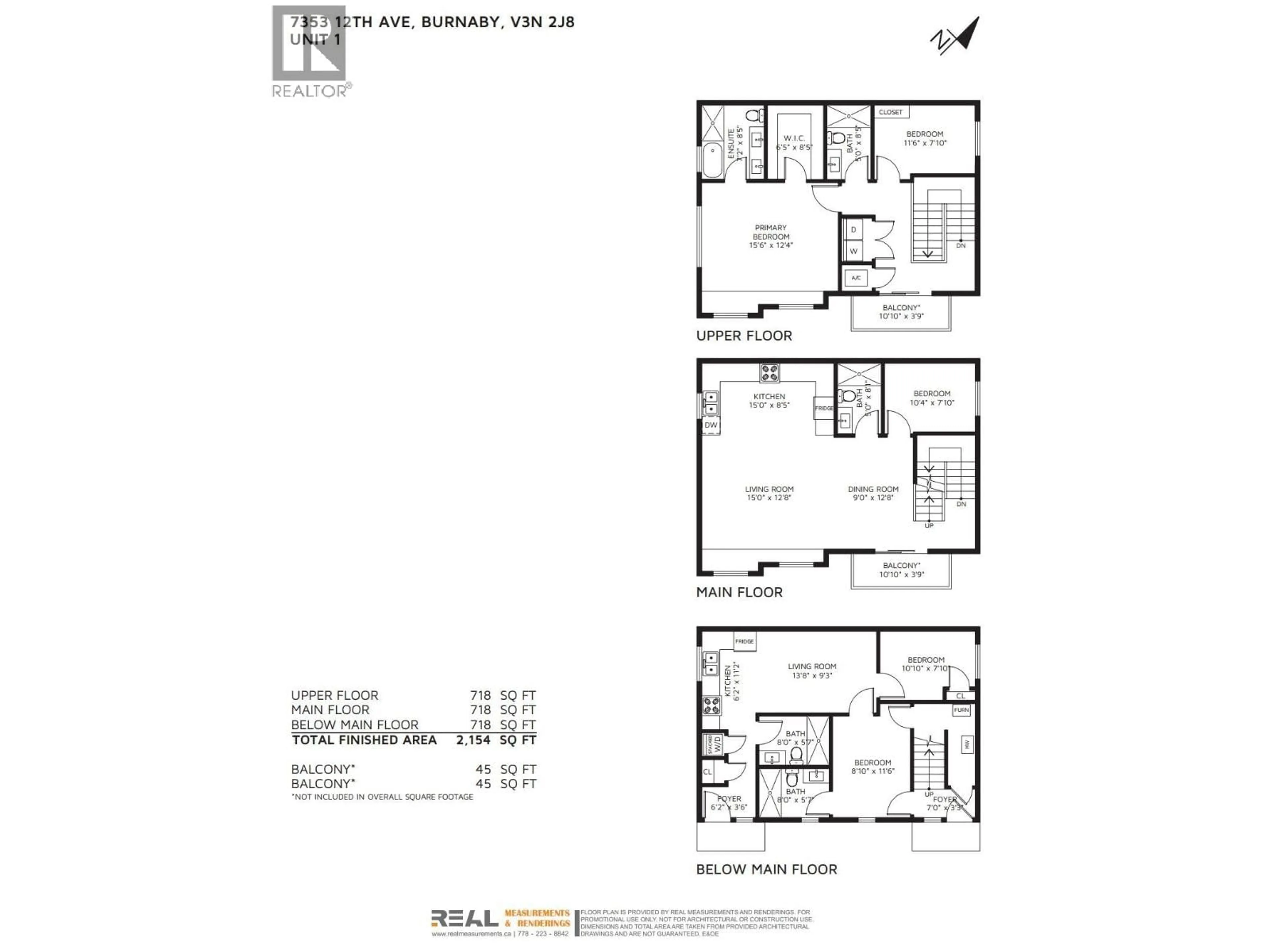 Floor plan for 1 - 7353 12TH AVENUE, Burnaby British Columbia V3N2J8