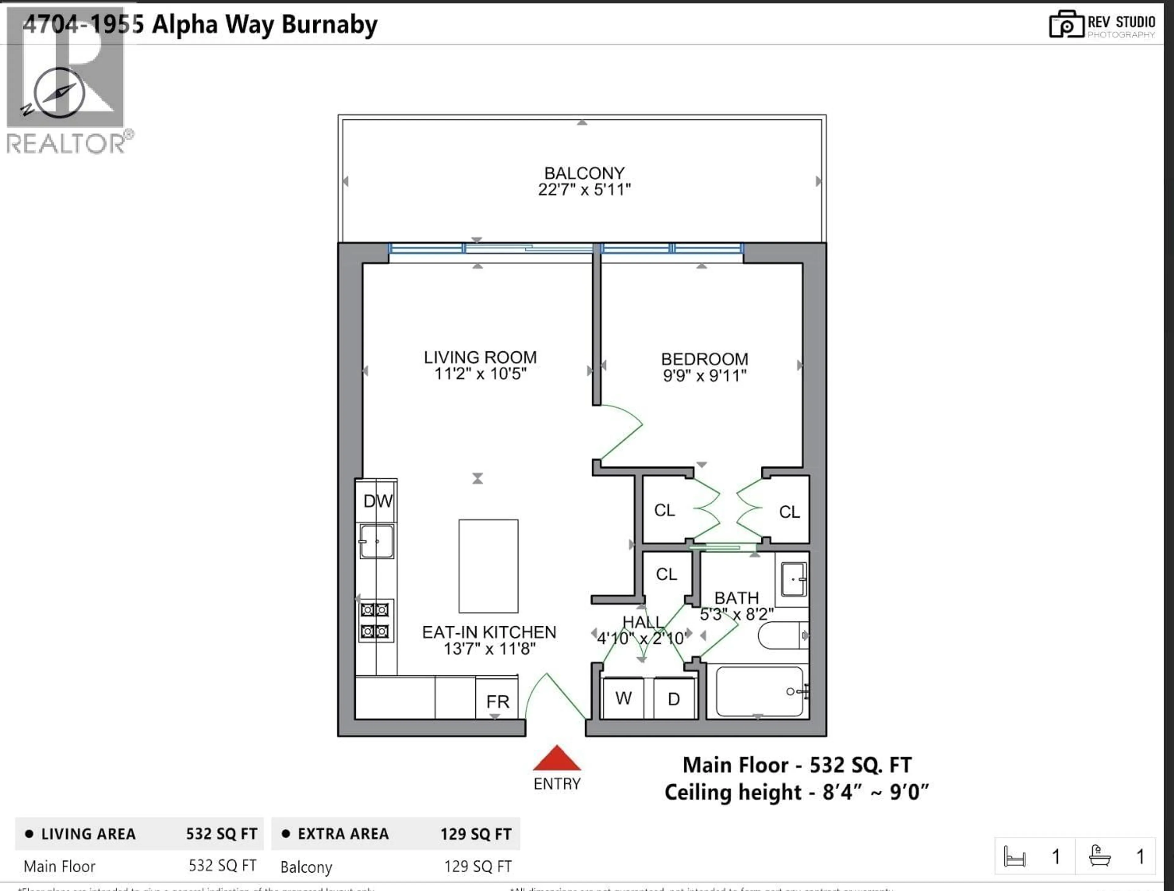 Floor plan for 4704 - 1955 ALPHA WAY, Vancouver British Columbia V5C0K6