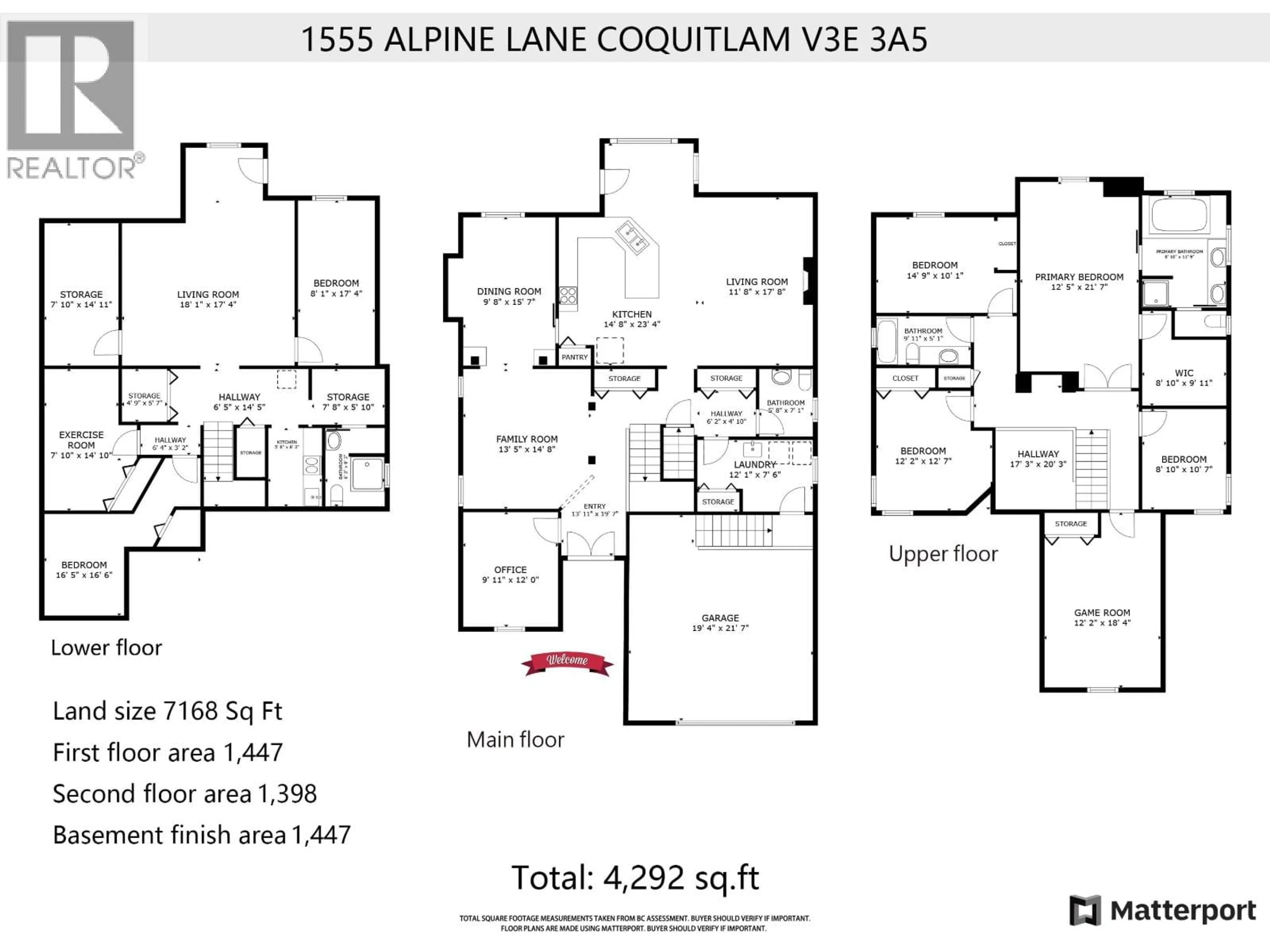 Floor plan for 1555 ALPINE LANE, Coquitlam British Columbia V3E3A5