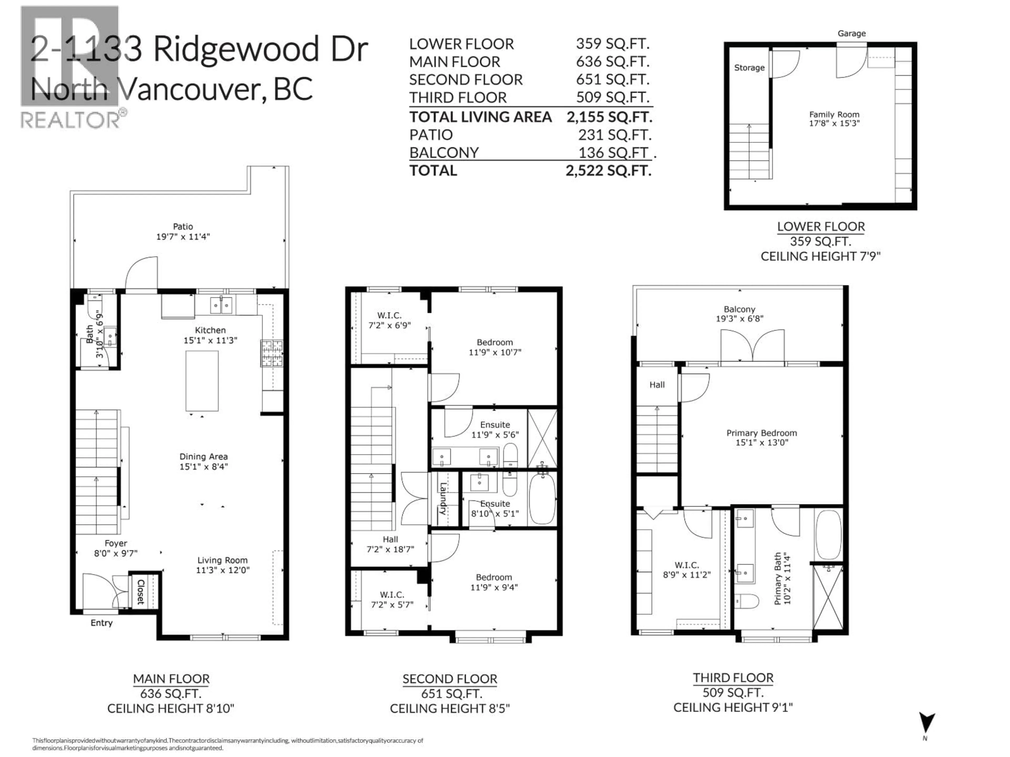 Floor plan for 2 - 1133 RIDGEWOOD AVENUE, North Vancouver British Columbia V7R0A4