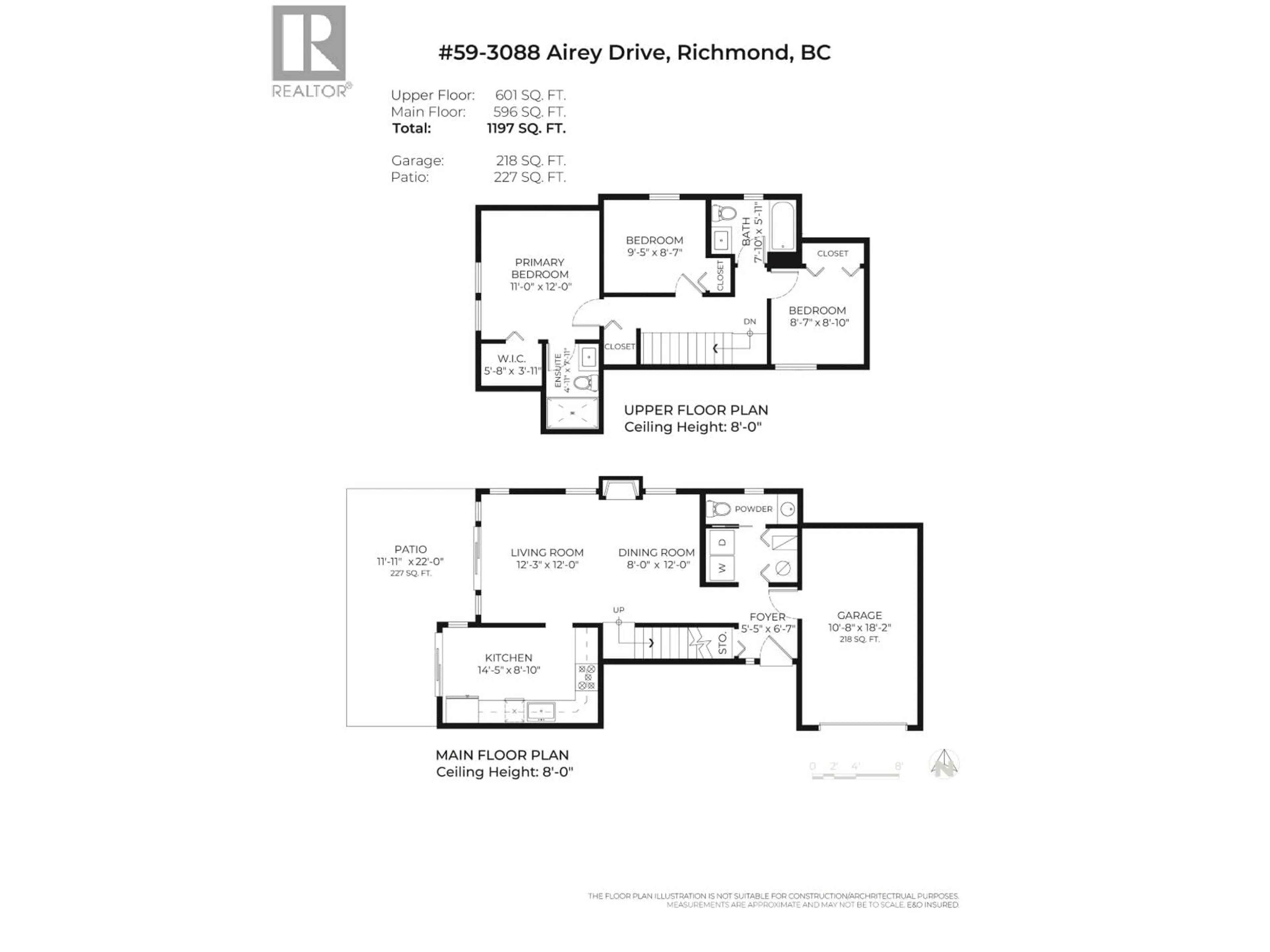 Floor plan for 59 - 3088 AIREY DRIVE, Richmond British Columbia V6X4A3